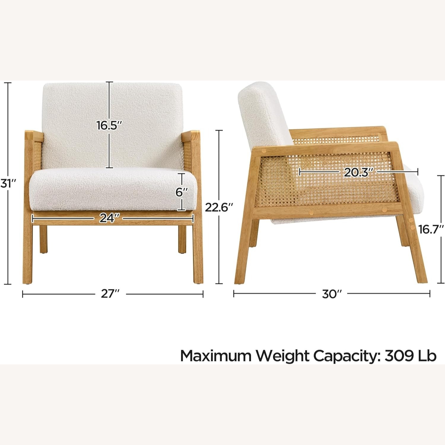 Yaheetech Boucle Fabric Accent Chair - image-2