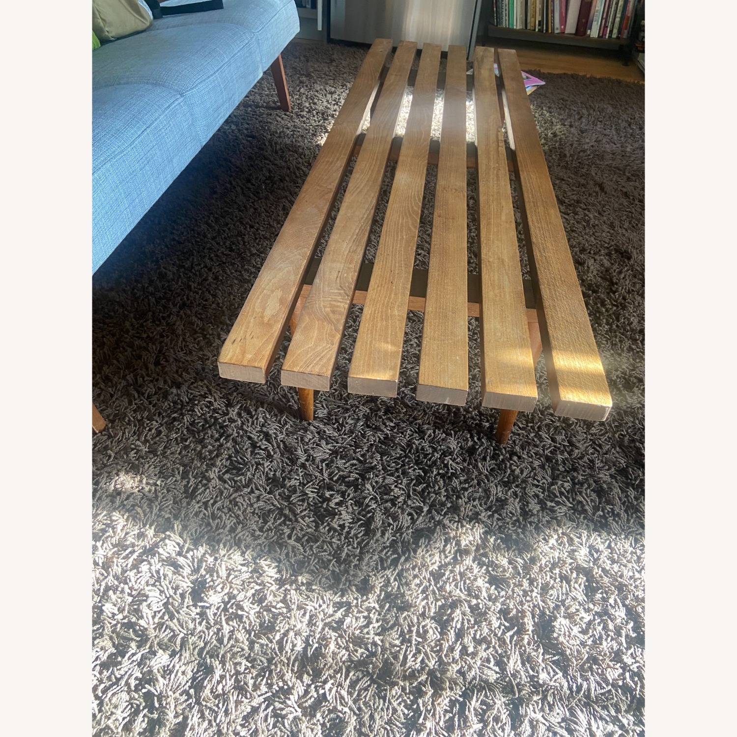 Vintage Mid-century Wood Slat Coffee Table - image-3