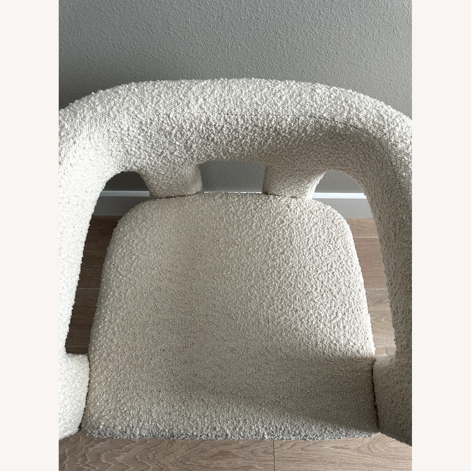 CB2 Stature Ivory White Boucle Dining Chair Set - Four - image-4