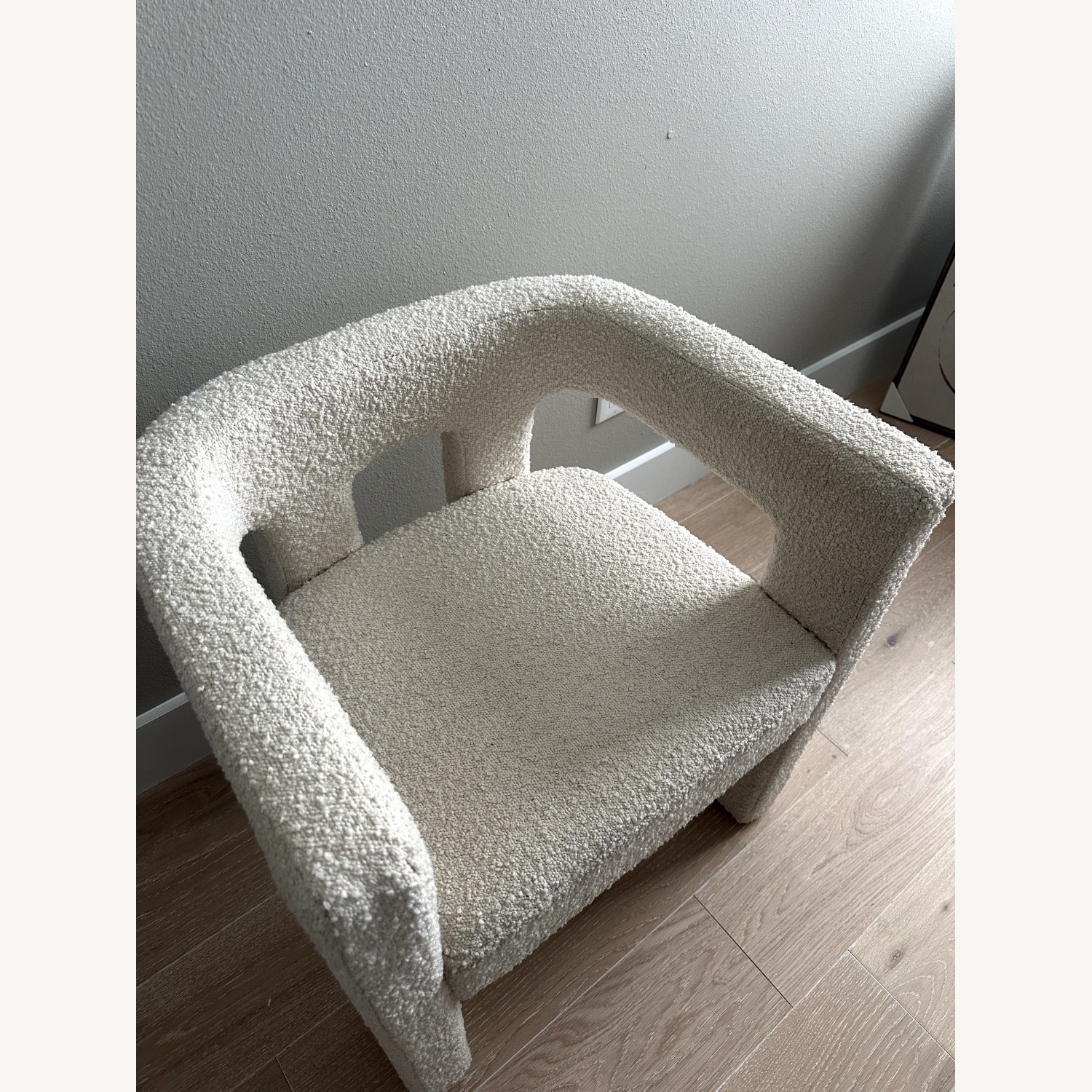 CB2 Stature Ivory White Boucle Dining Chair Set - Four - image-2