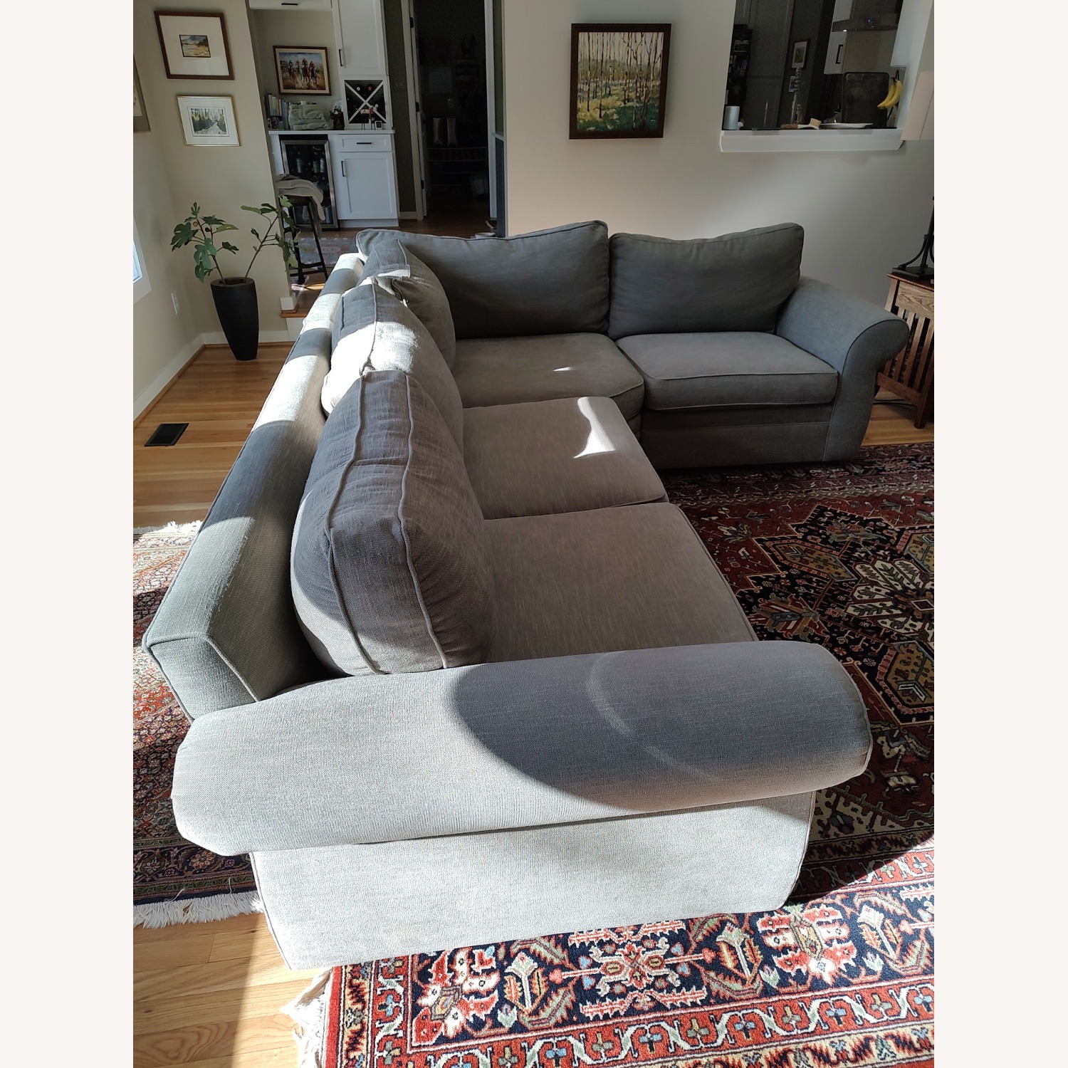 PotteryBarn Pearce Roll Arm 3 L Shaped Wedge Sectional - image-2