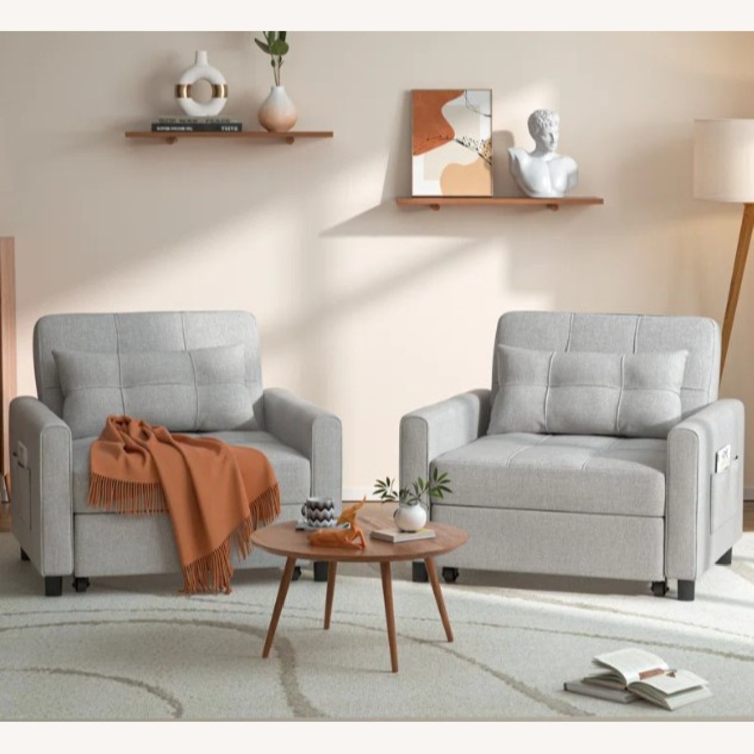 Wayfair Latitude Run 3-in-1 Adjustable Upholstered Sleeper Sofa Bed - image-4