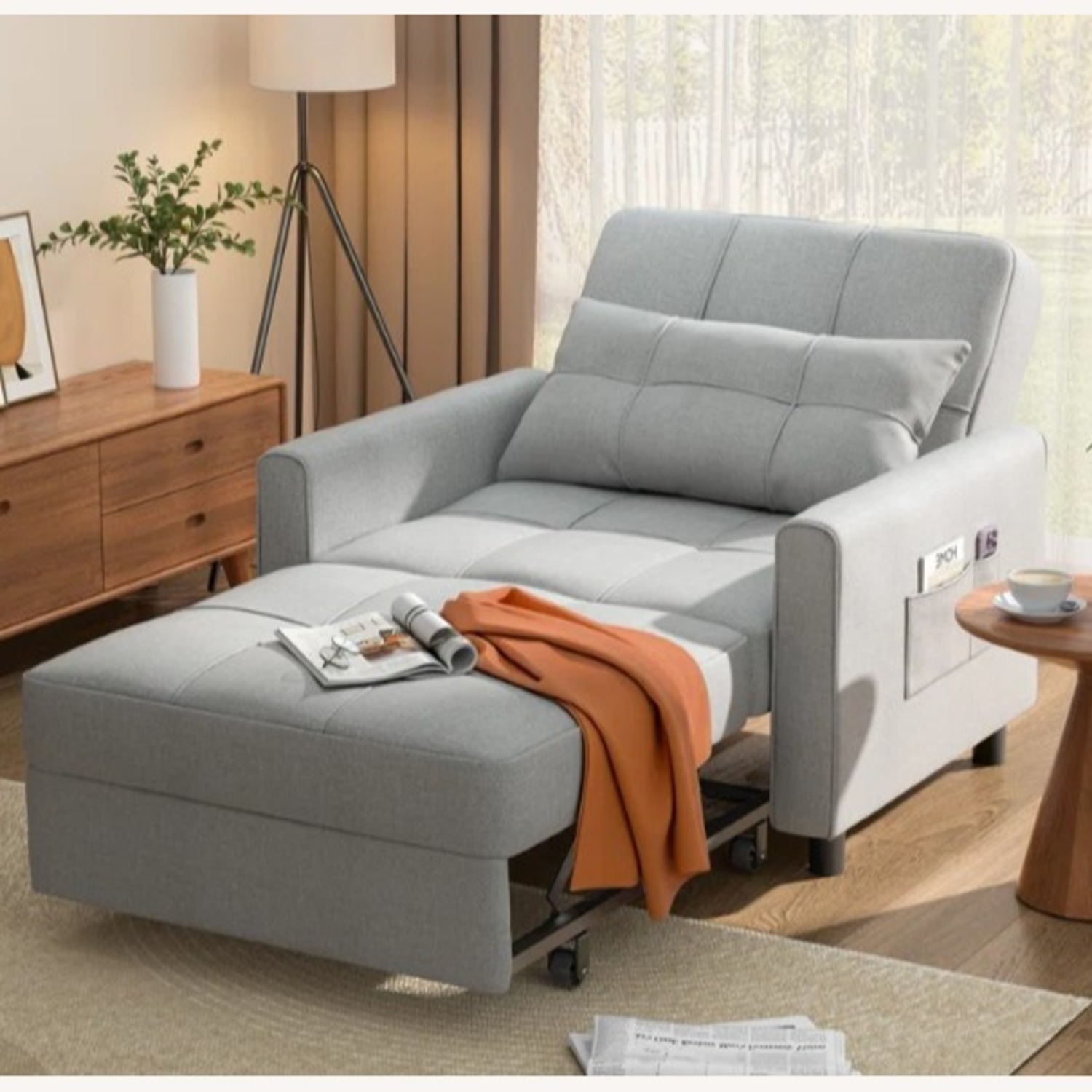 Wayfair Latitude Run 3-in-1 Adjustable Upholstered Sleeper Sofa Bed - image-1