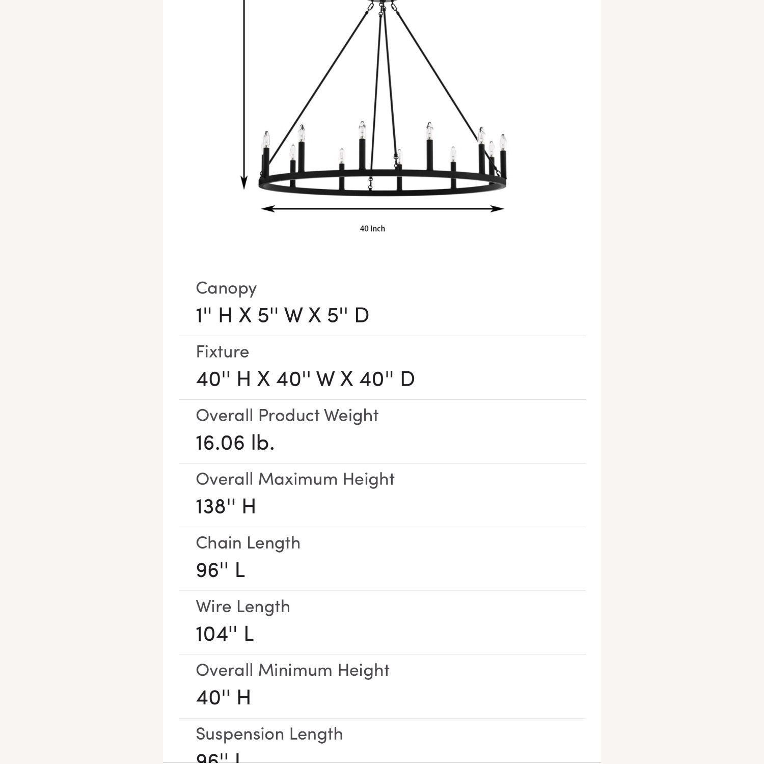 Wayfair Avalee 12 Candle Style Wagon Wheel Chandelier - image-2