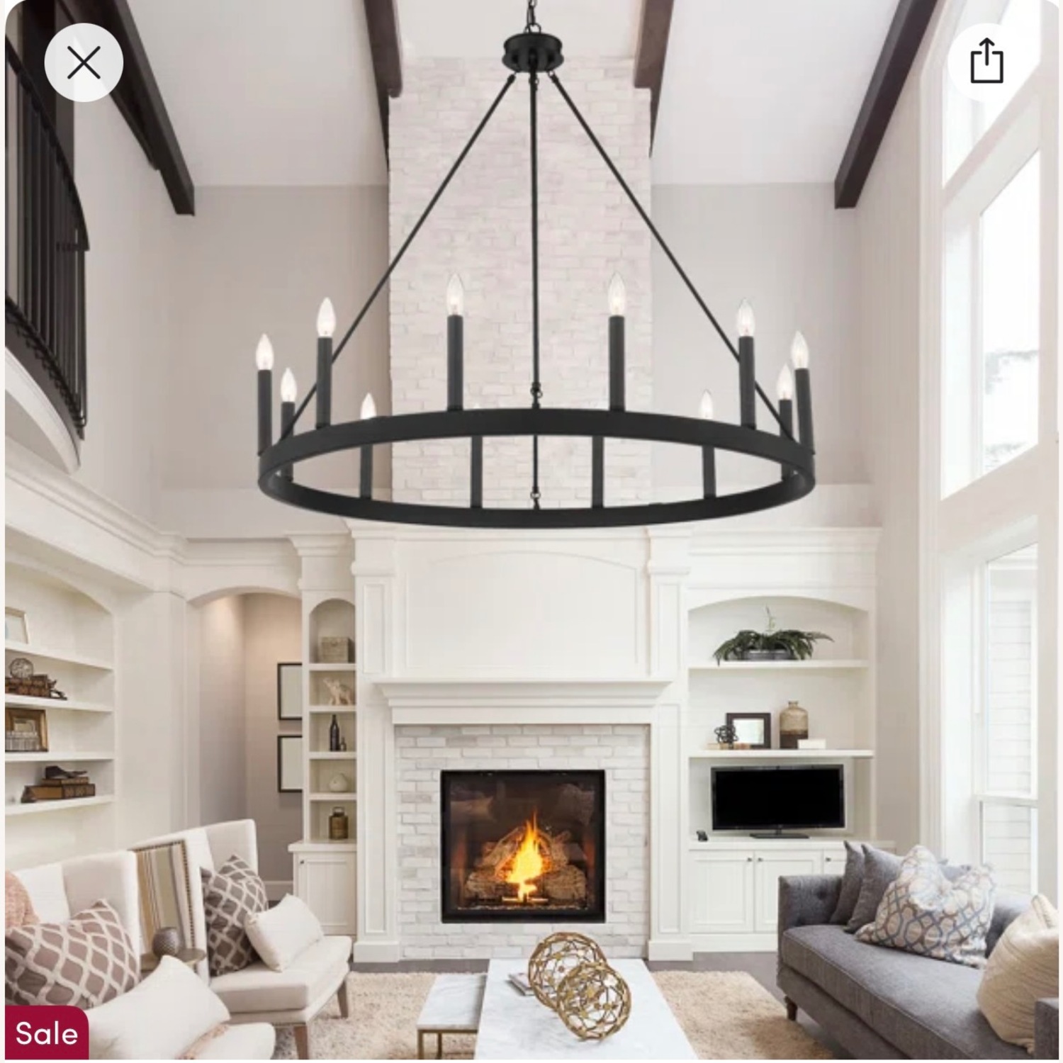 Wayfair Avalee 12 Candle Style Wagon Wheel Chandelier - image-1