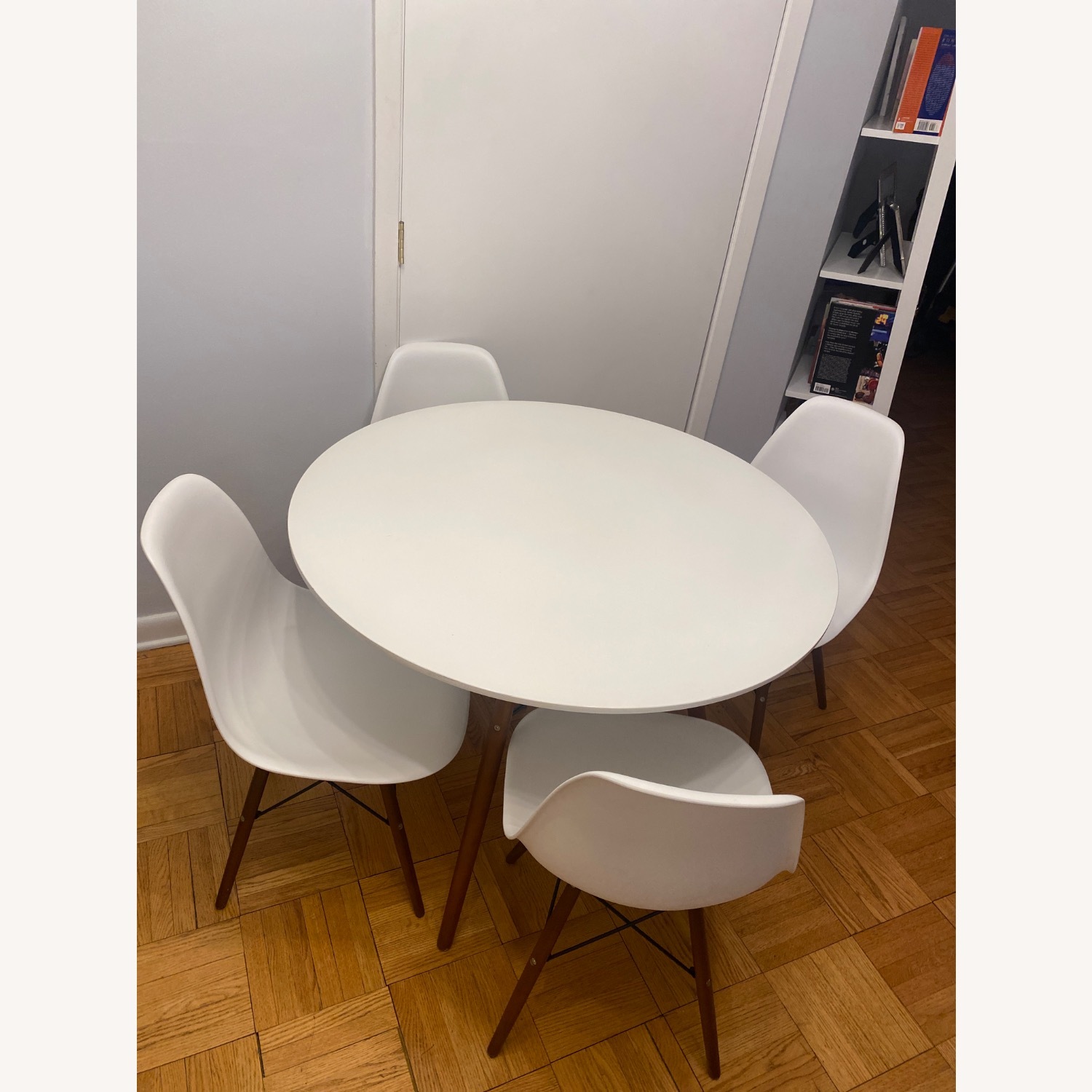 AllModern Round White and Wood Dining Set - image-1