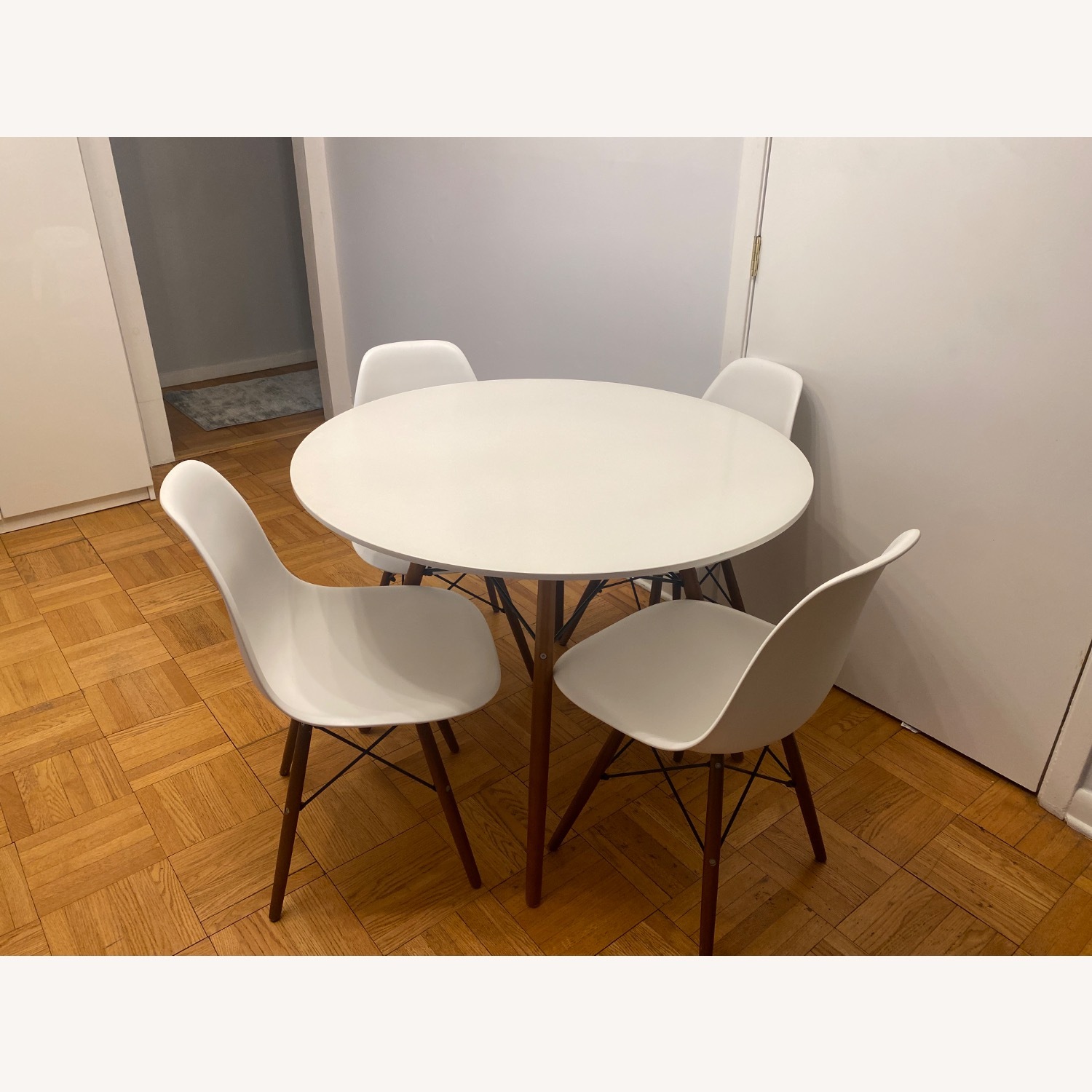 AllModern Round White and Wood Dining Set - image-2