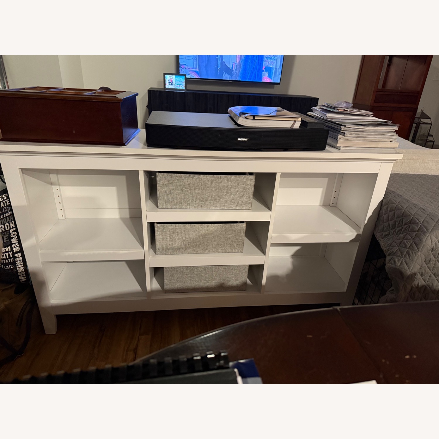 Target 32" Carson White Bookshelf with Baskets - image-1