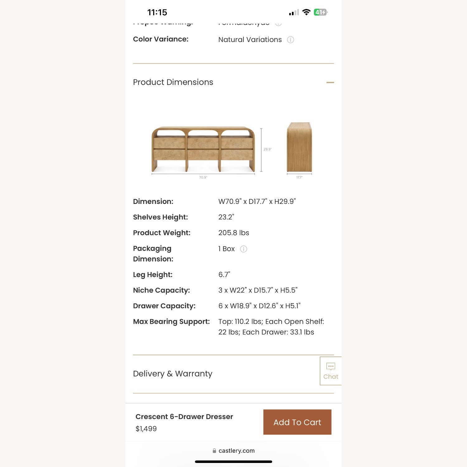 Castlery Crescent 6-Drawer Dresser - image-2