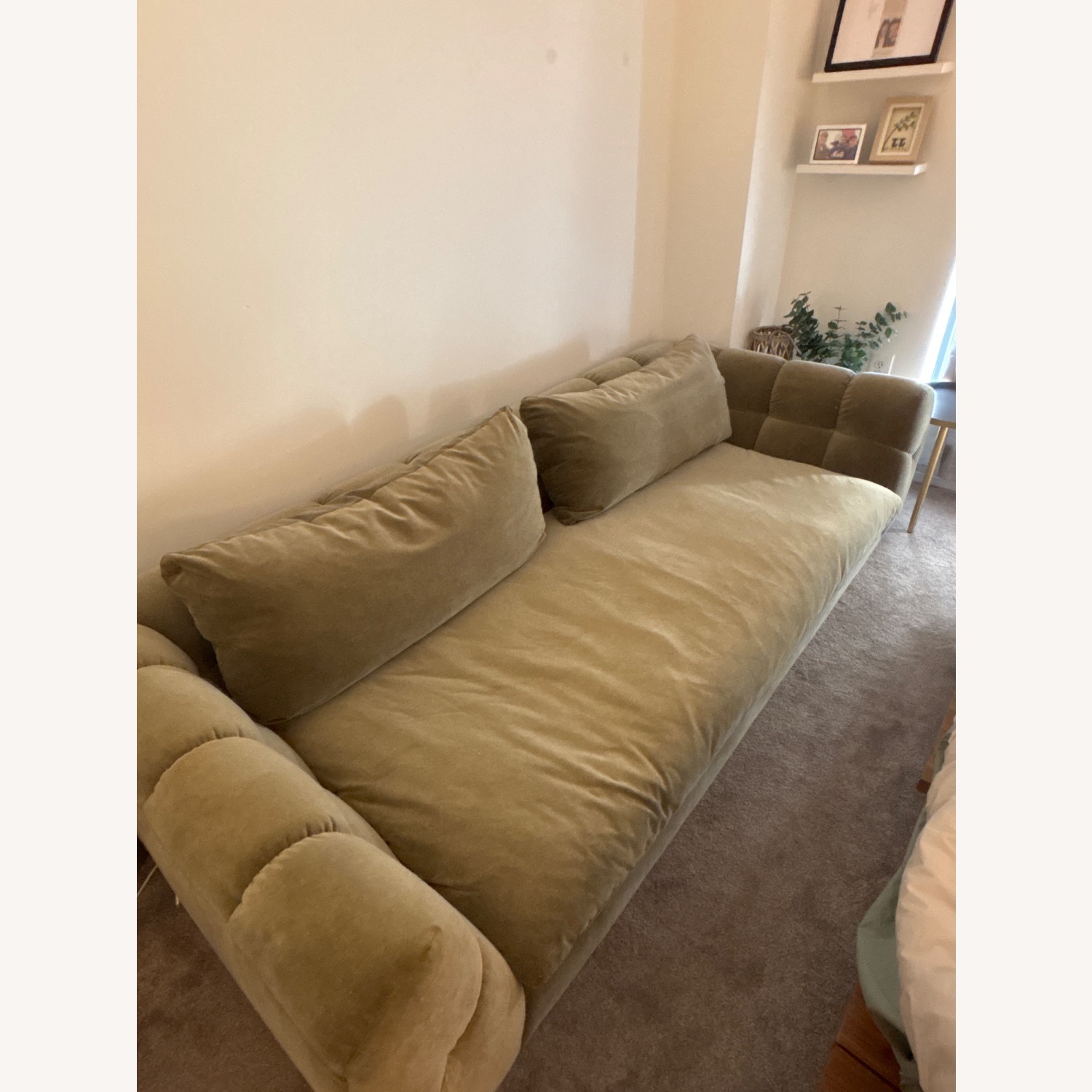Crate & Barrel Green Cambria Sofa - image-1