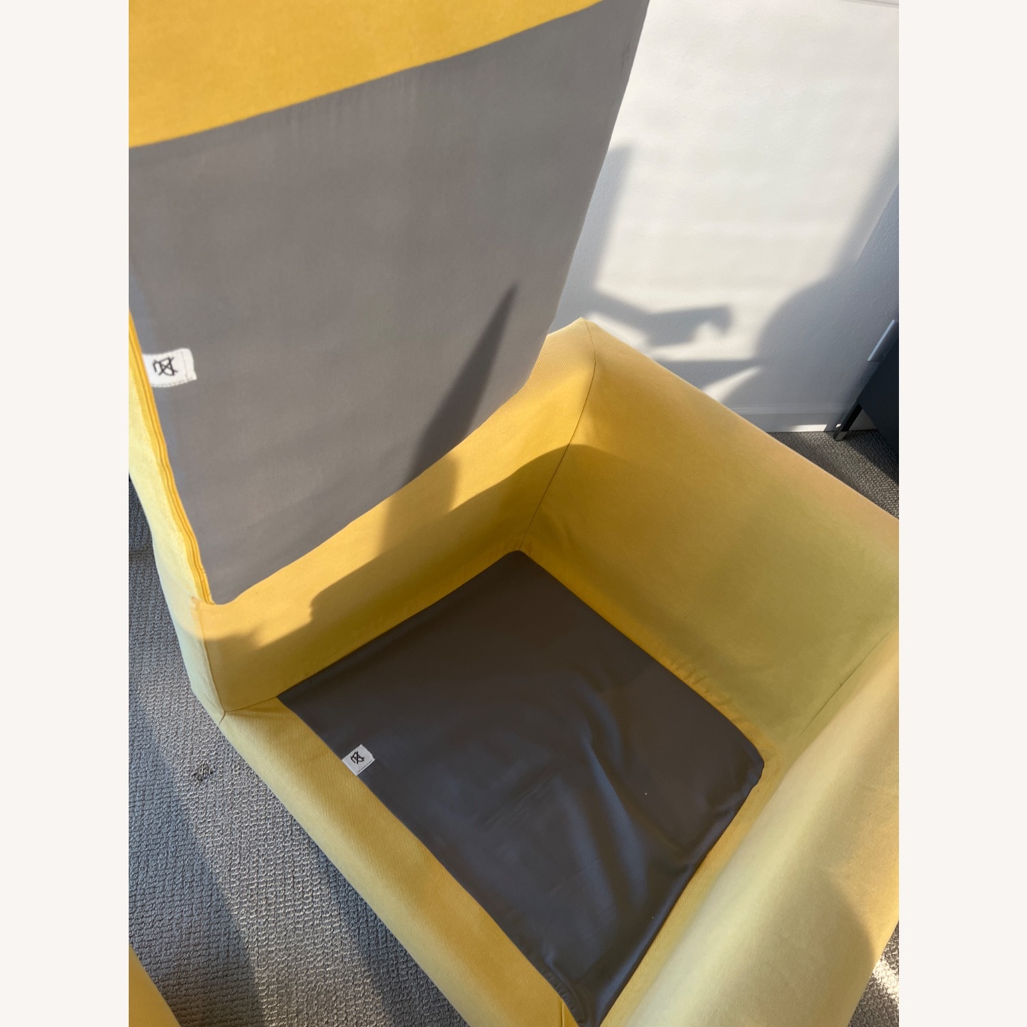 IKEA KOARP Armchair - Yellow White Metal Legs - image-4