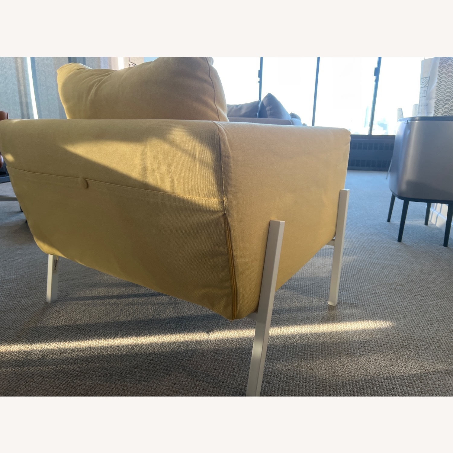 IKEA KOARP Armchair - Yellow White Metal Legs - image-18