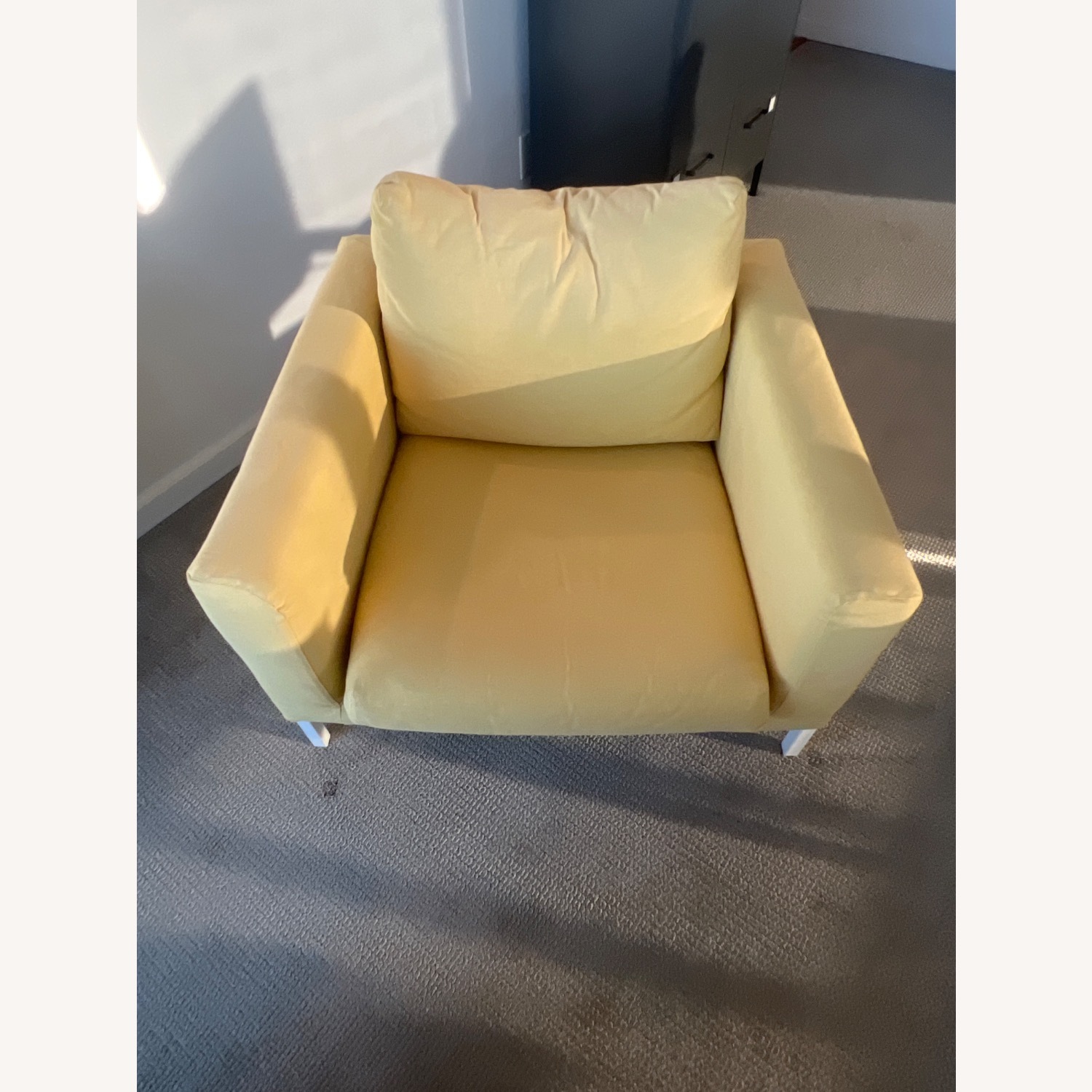 IKEA KOARP Armchair - Yellow White Metal Legs - image-13