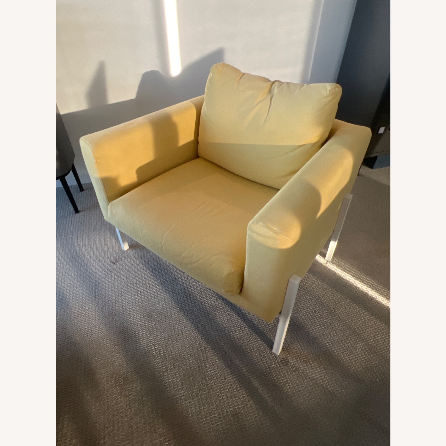 IKEA KOARP Armchair - Yellow White Metal Legs - image-1