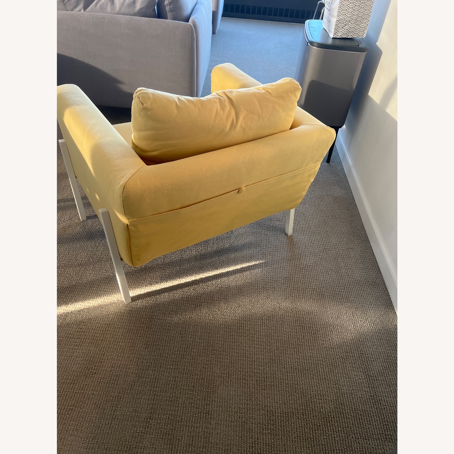 IKEA KOARP Armchair - Yellow White Metal Legs - image-16