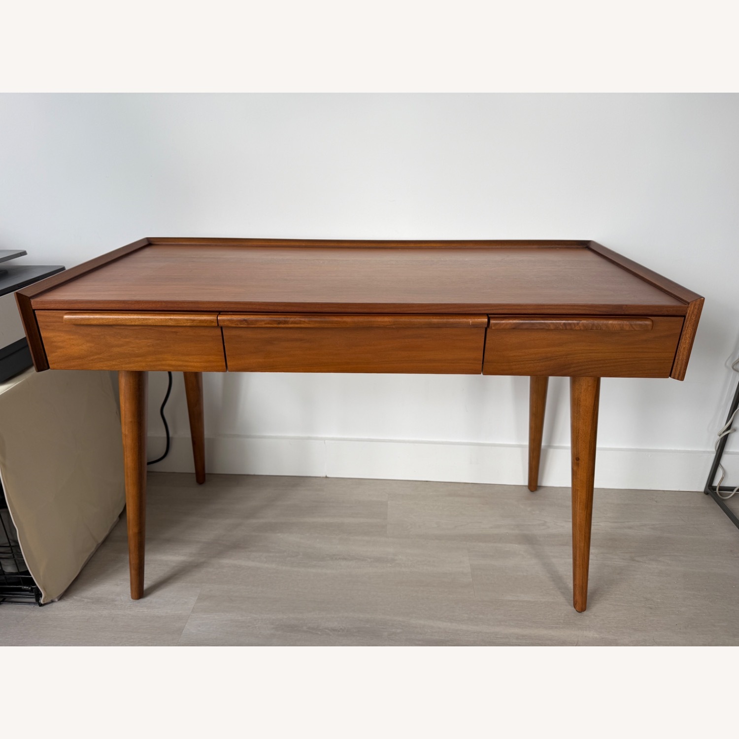 Crate & Barrel Tate 48" Walnut Desk with Outlet - image-2