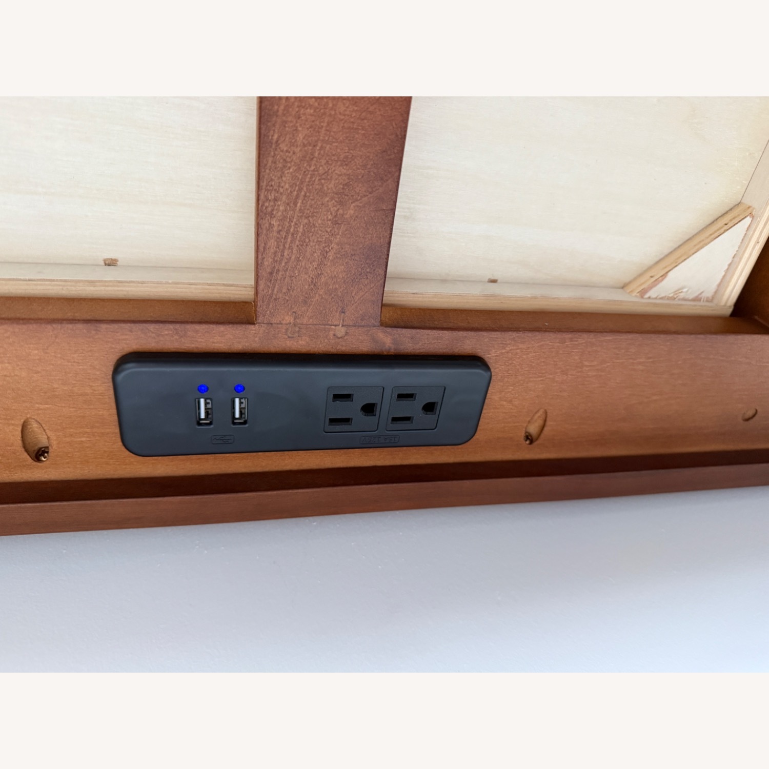 Crate & Barrel Tate 48" Walnut Desk with Outlet - image-5