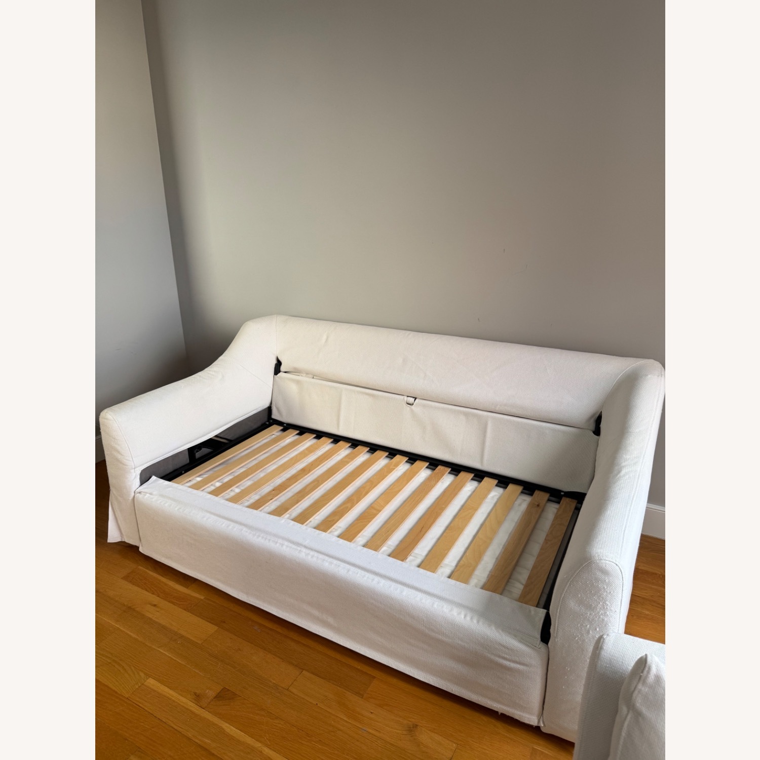 IKEA White HYLTARP Sleeper Sofa - image-5