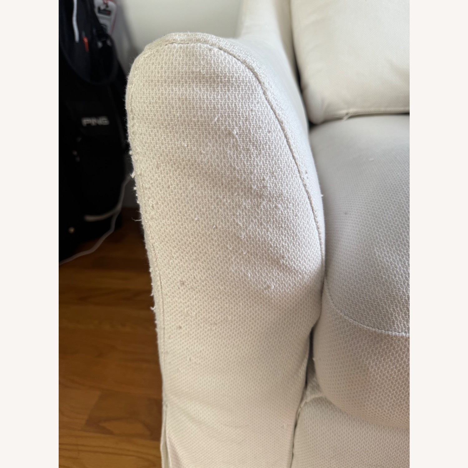 IKEA White HYLTARP Sleeper Sofa - image-8