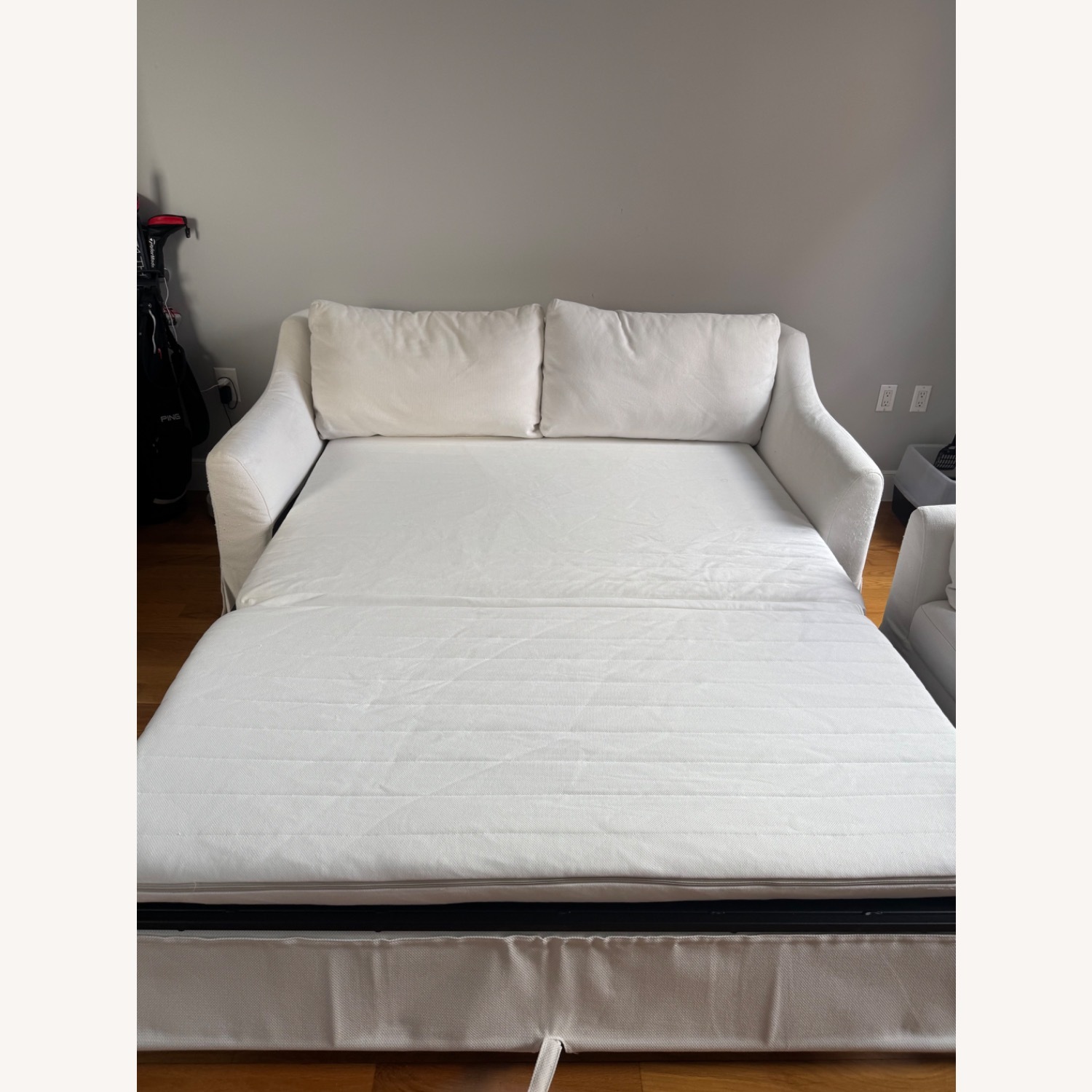 IKEA White HYLTARP Sleeper Sofa - image-6