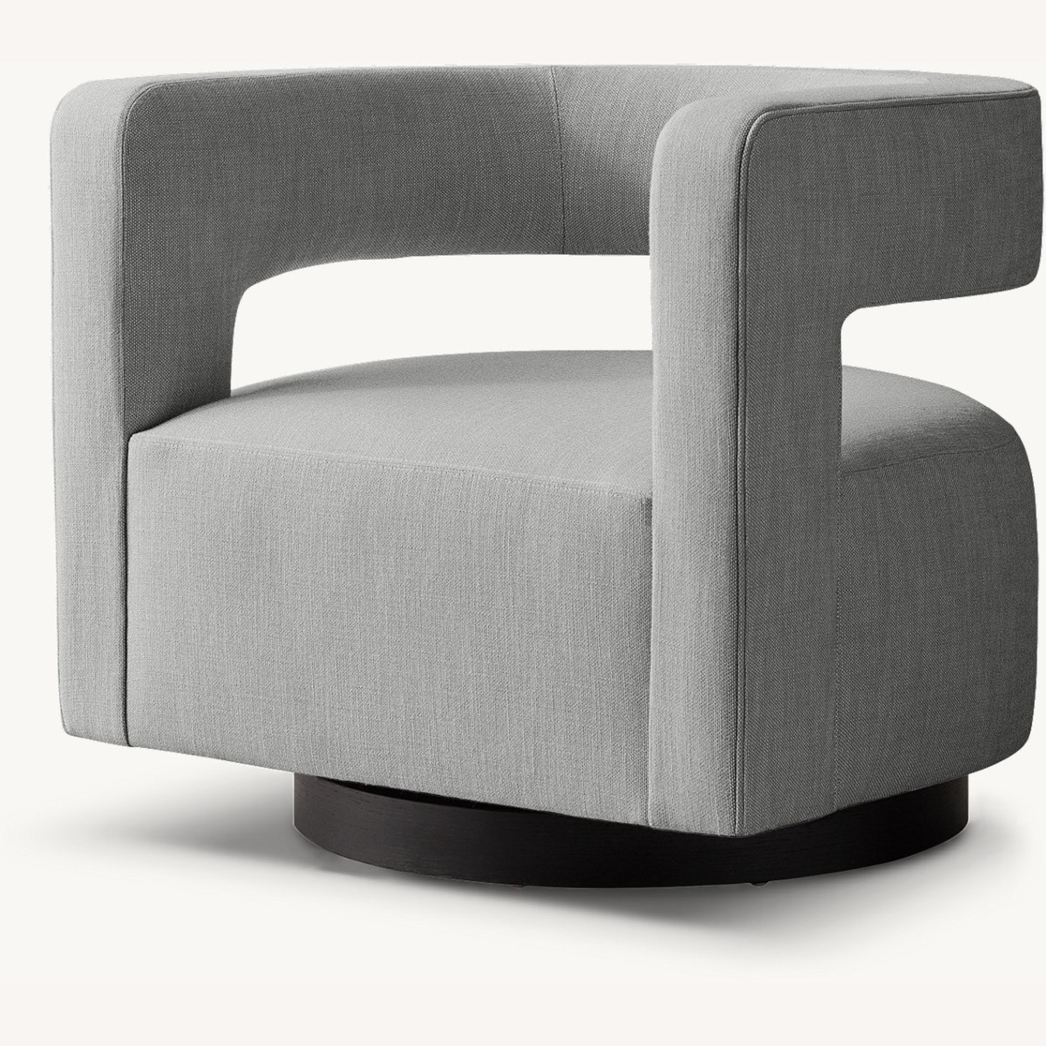 Restoration Hardware Drew Curved Swivel Chair - image-0