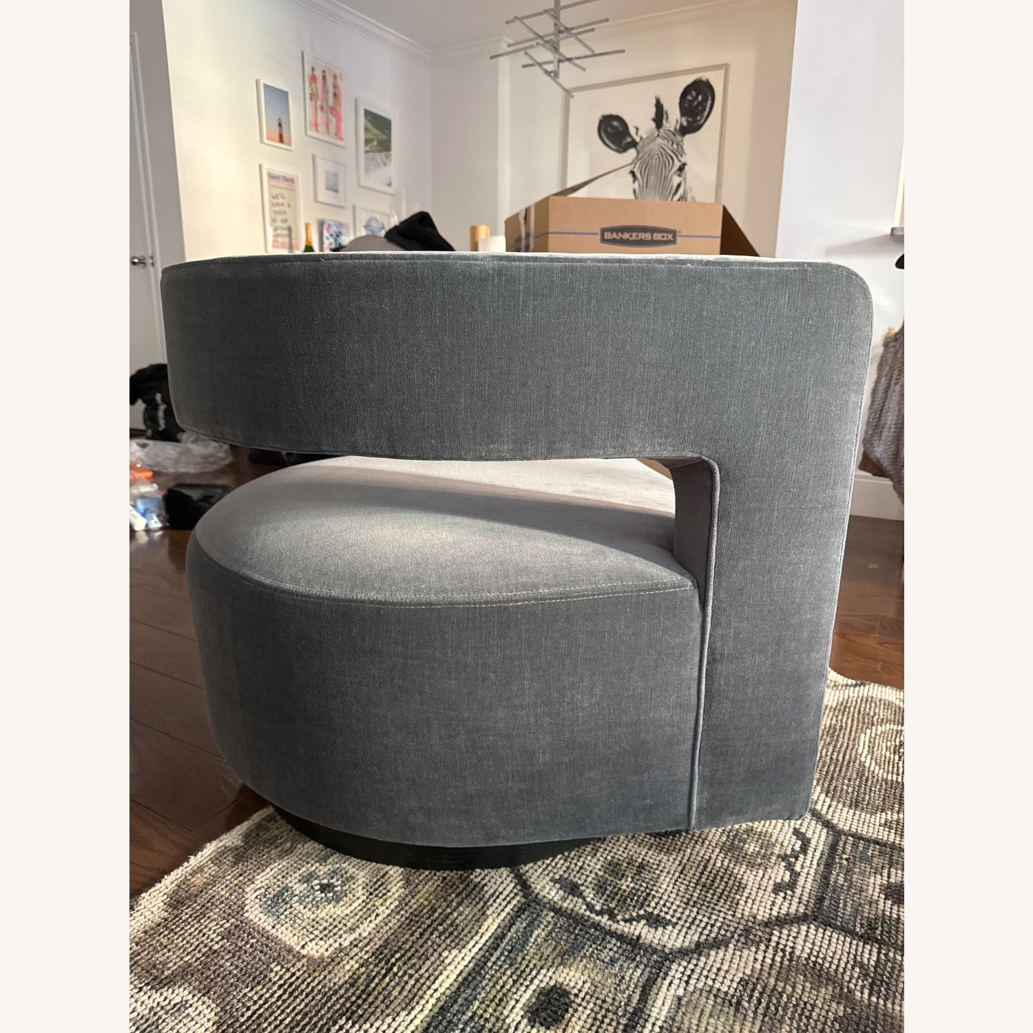 Restoration Hardware Drew Curved Swivel Chair - image-2