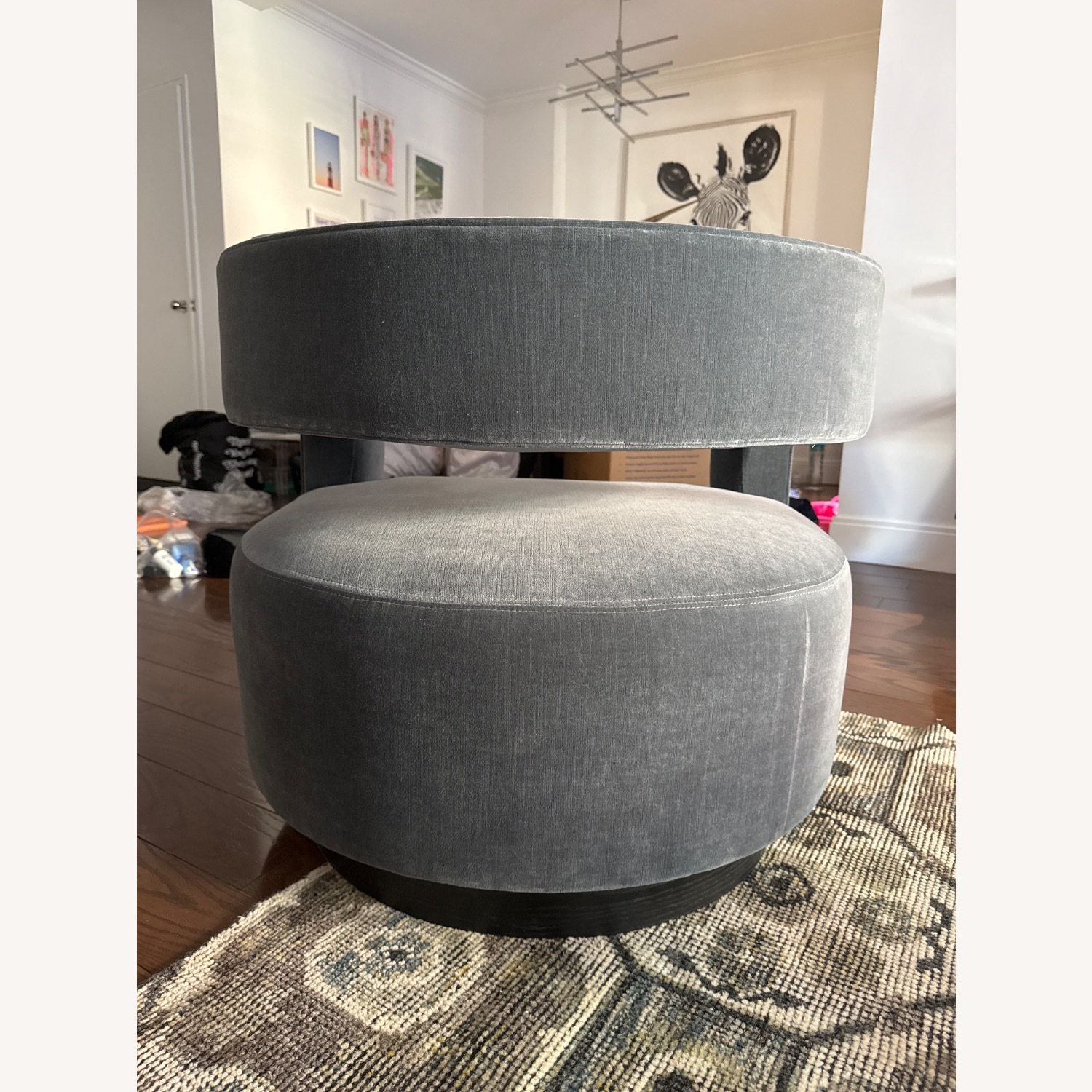 Restoration Hardware Drew Curved Swivel Chair - image-3