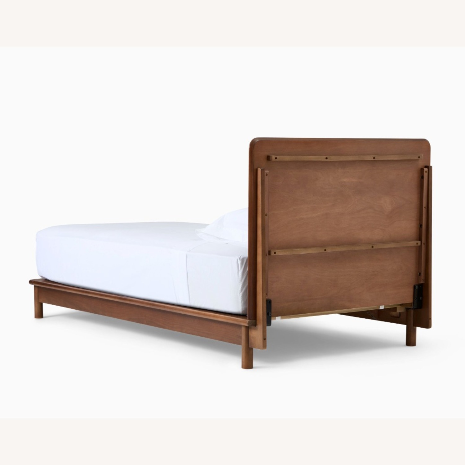 West Elm Tilden MCM White Bed Frame with Headboard - image-2