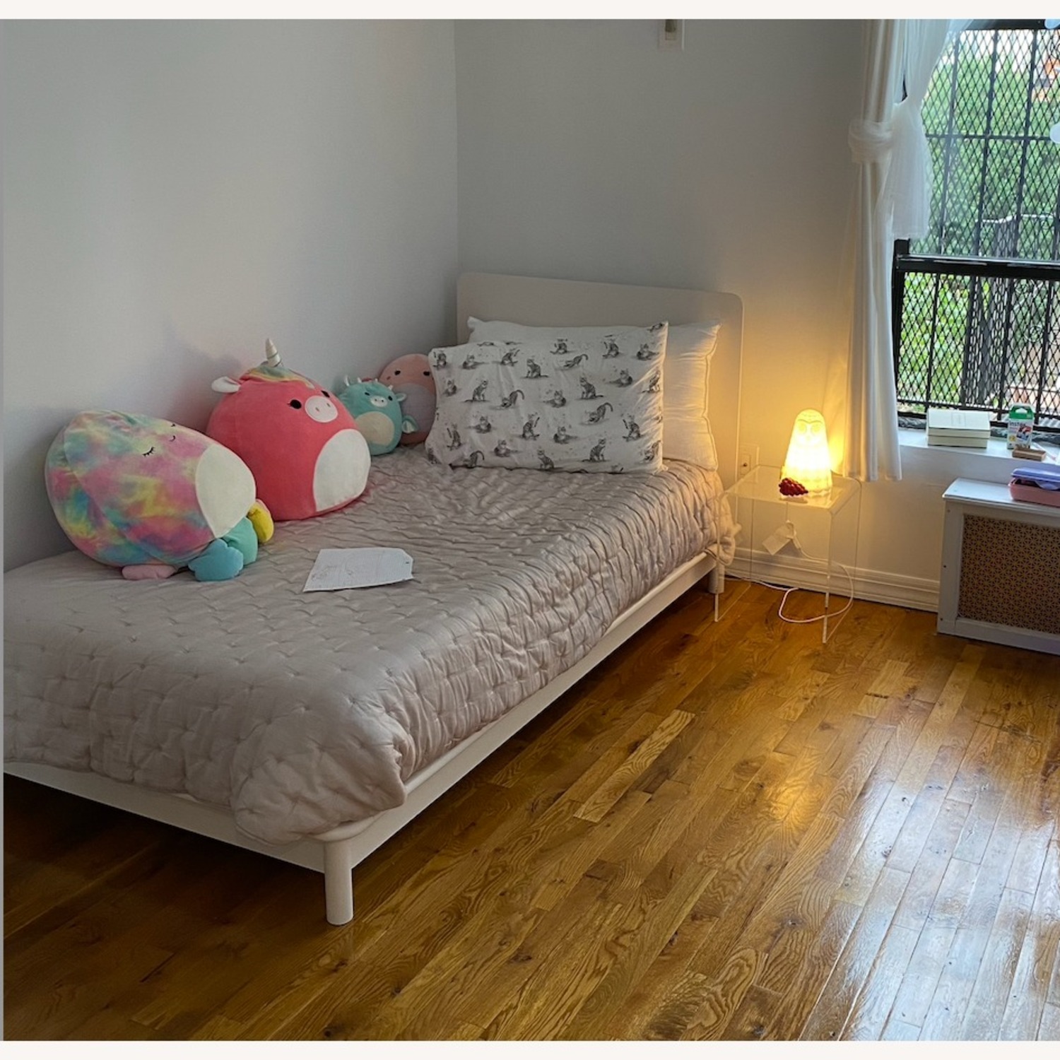 West Elm Tilden MCM White Bed Frame with Headboard - image-3