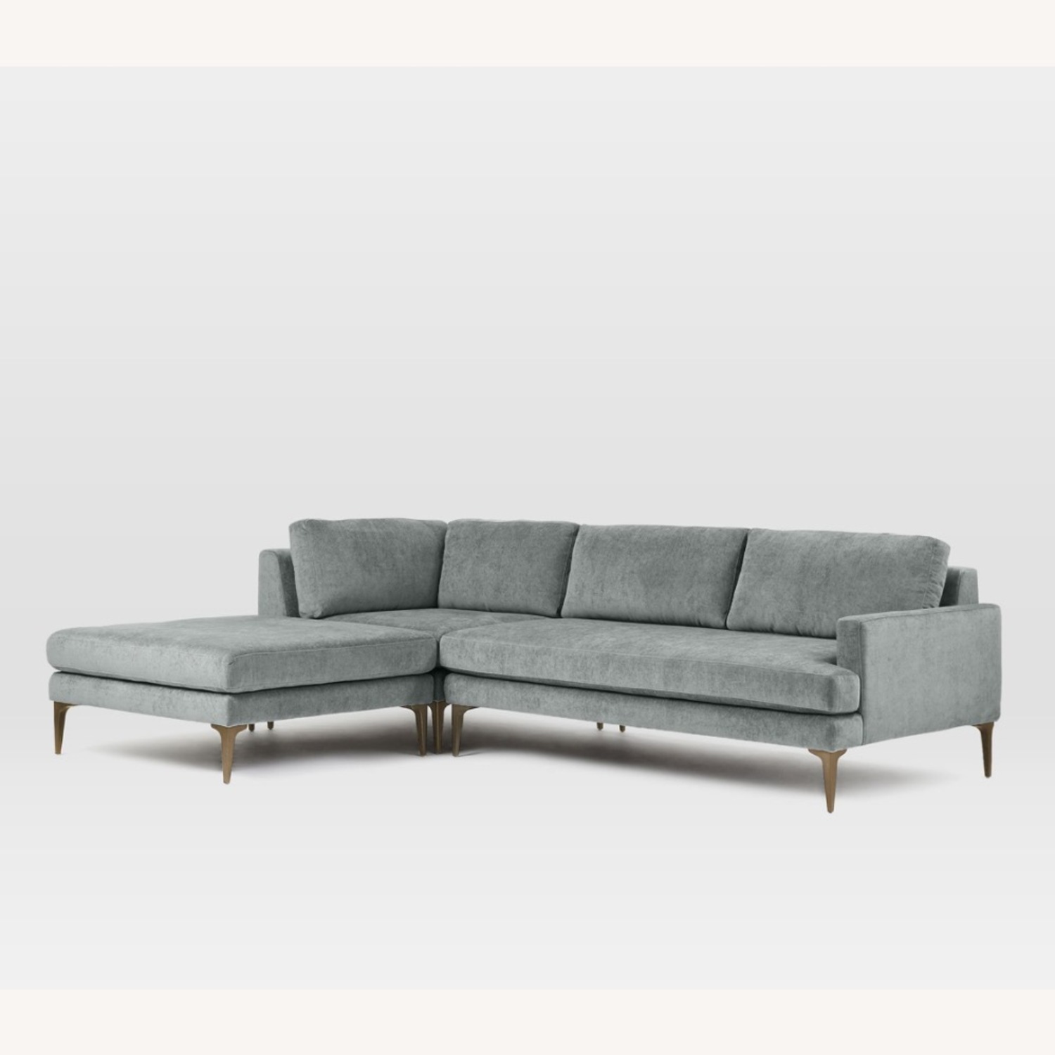 West Elm Andes 3-pc Sectional (Gray) - image-1