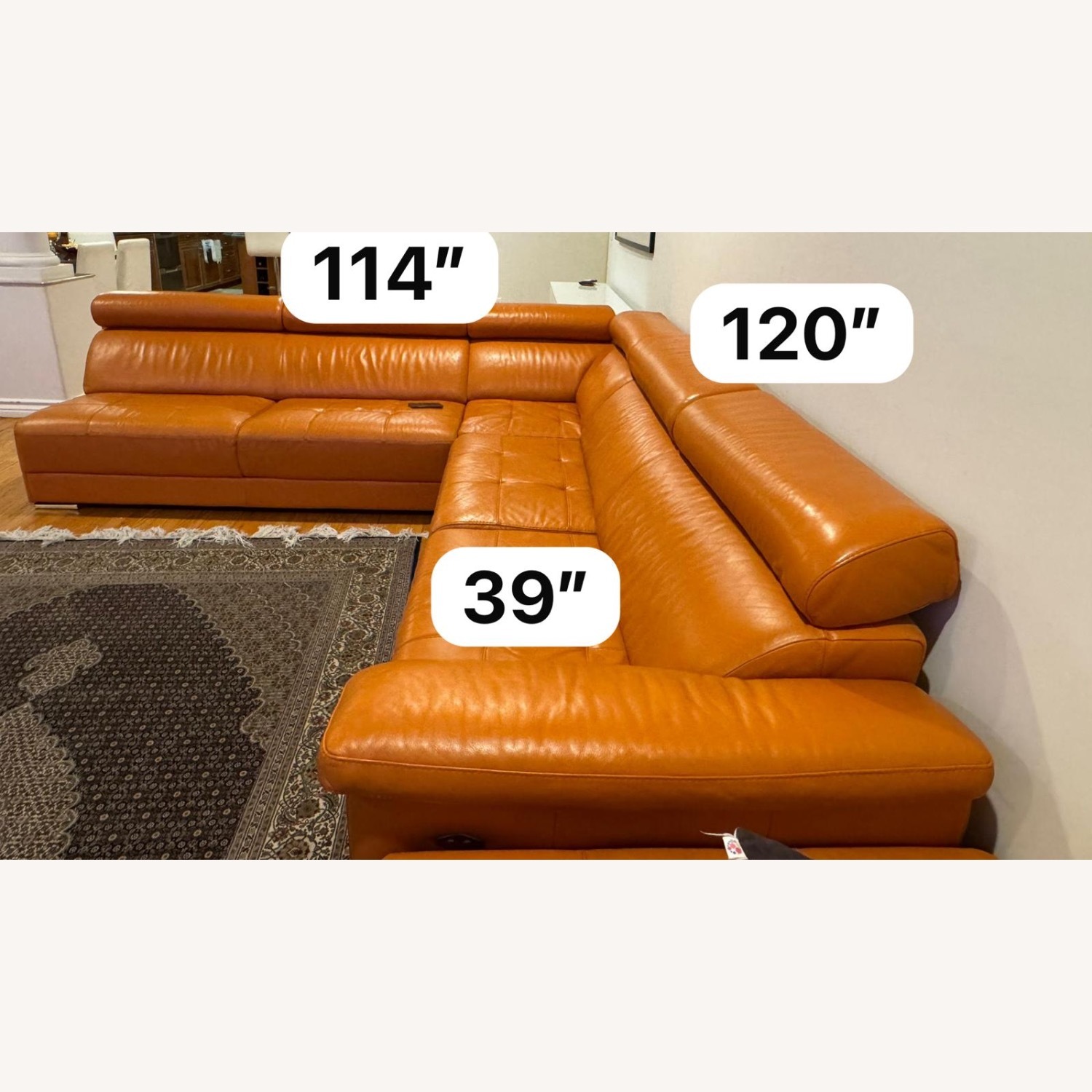 Italian Leather Sectional - image-5