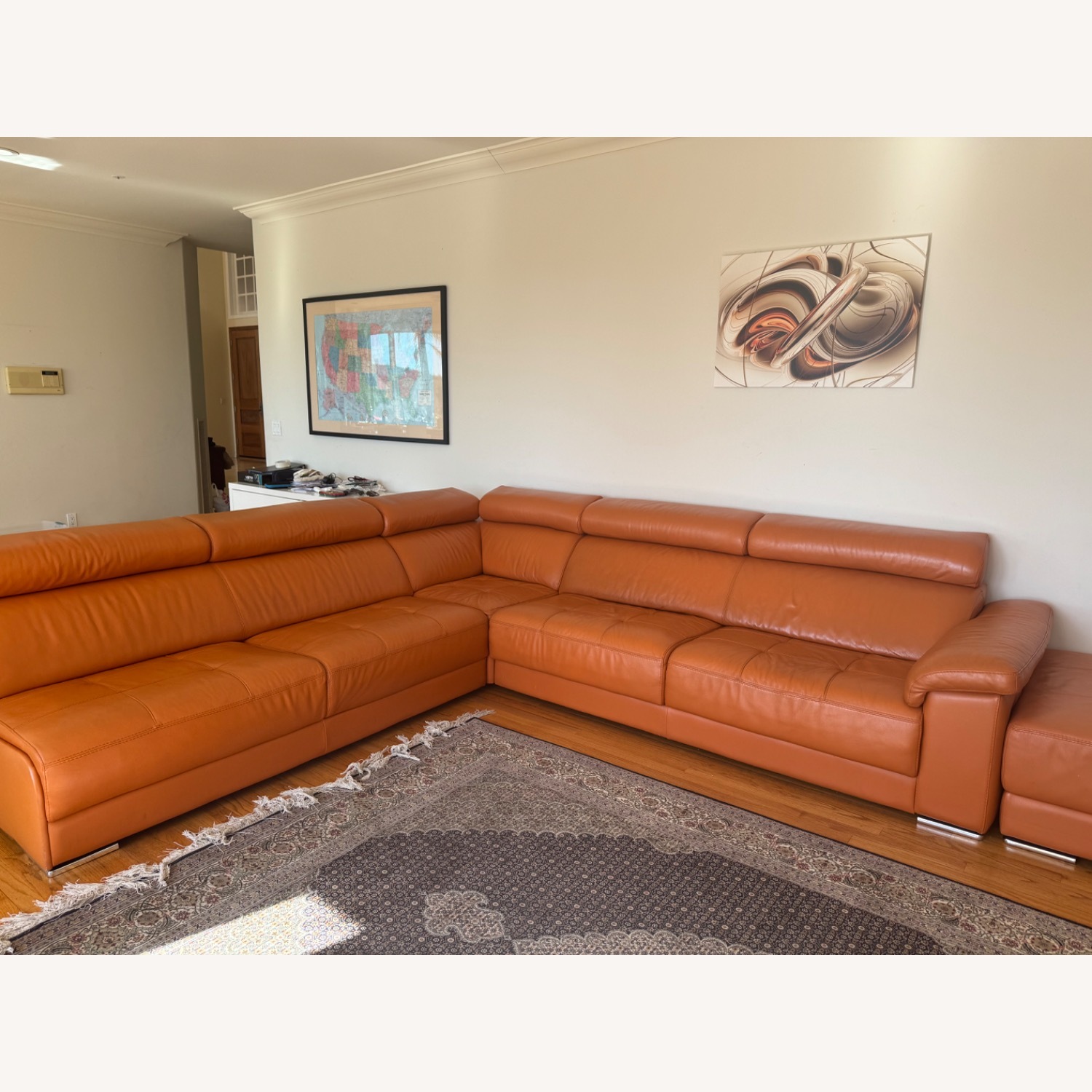 Italian Leather Sectional - image-1