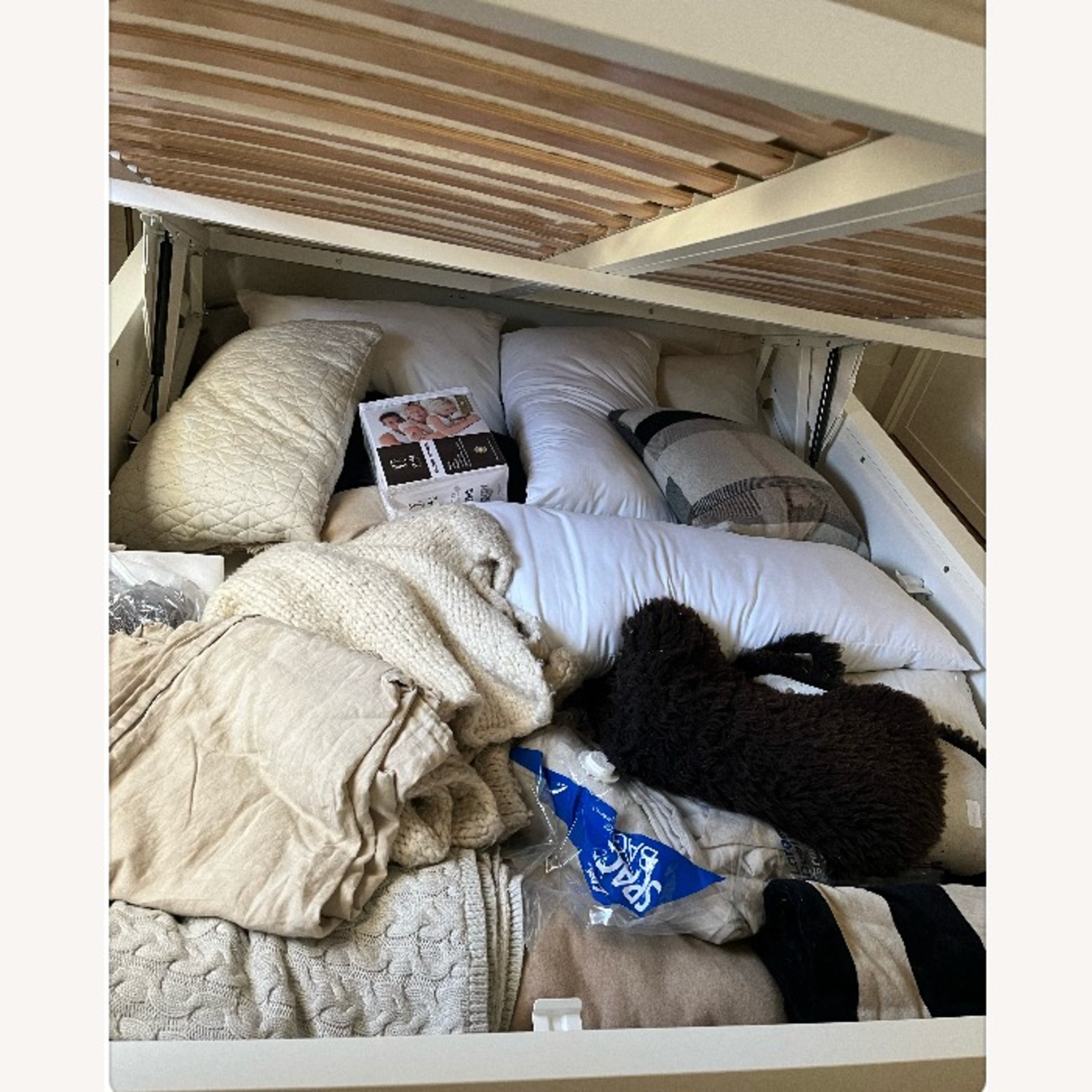 IKEA MALM Queen White Pull Up Storage Bed - image-4
