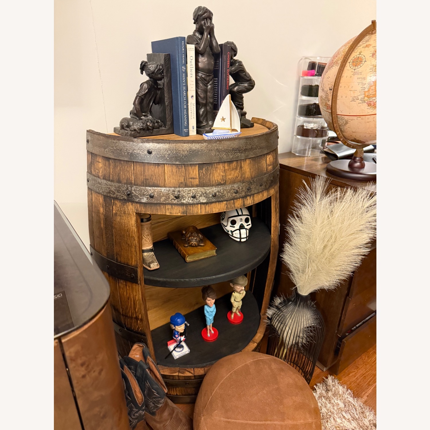 Open Shelf Barrel Storage Cabinet  - image-3