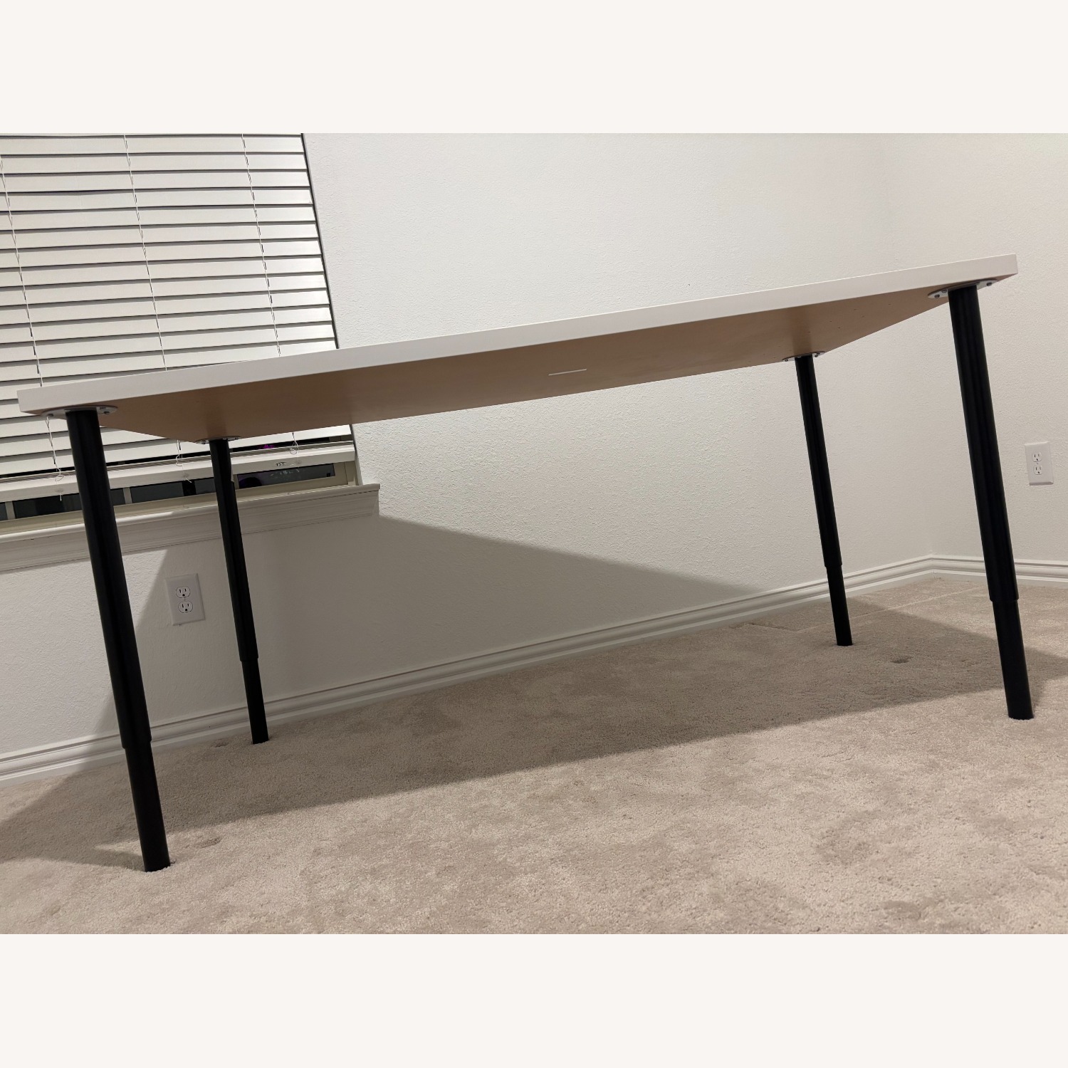 IKEA White Desk with Adjustable Black Legs, in McKinney - image-4