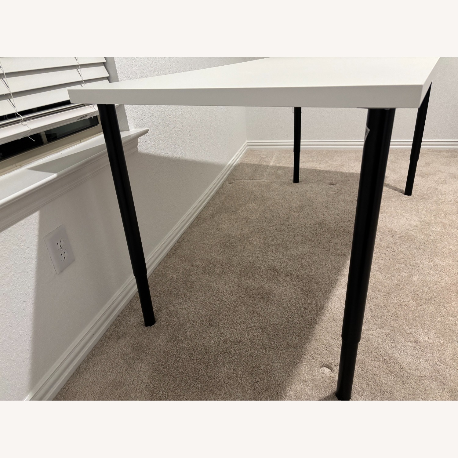 IKEA White Desk with Adjustable Black Legs, in McKinney - image-7
