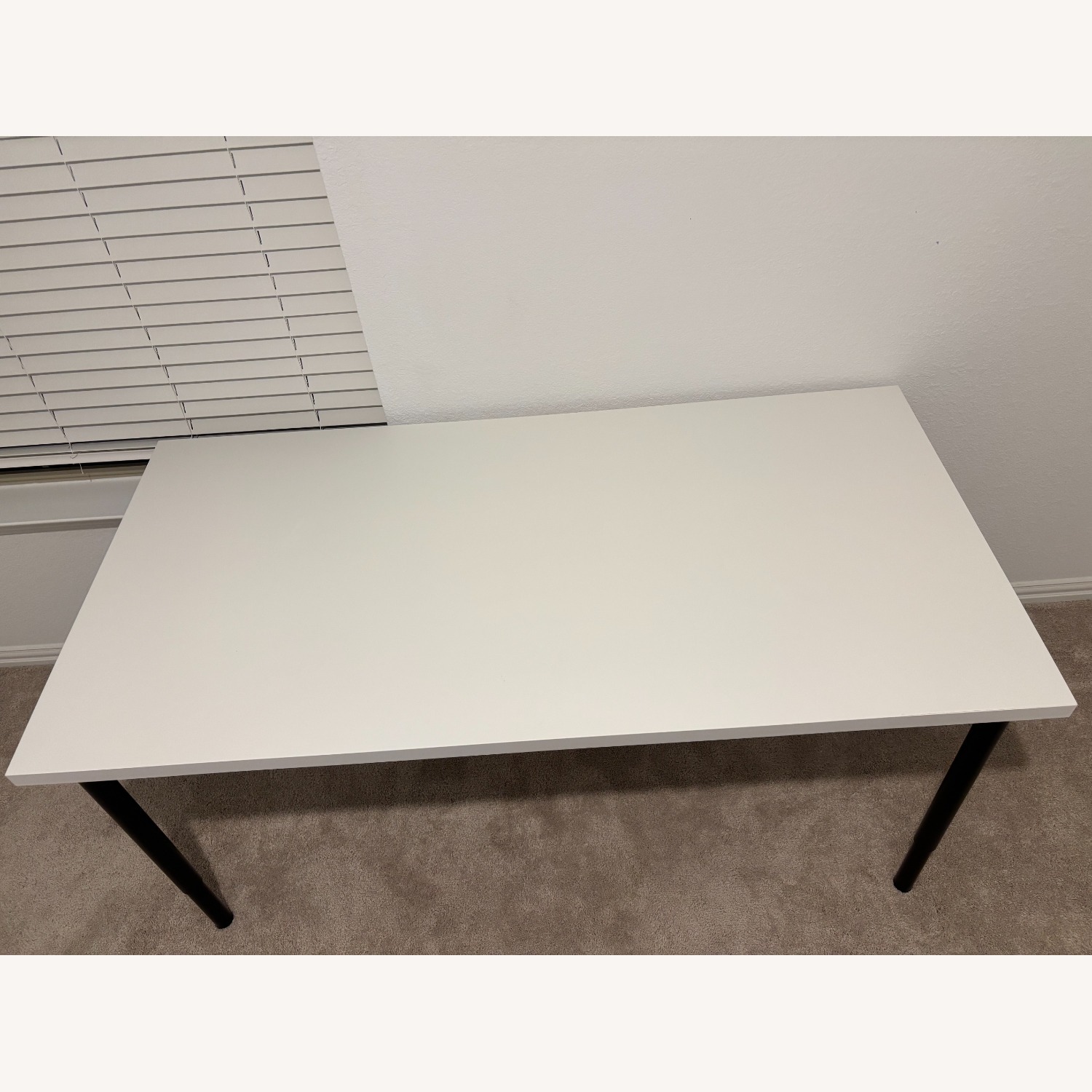 IKEA White Desk with Adjustable Black Legs, in McKinney - image-2