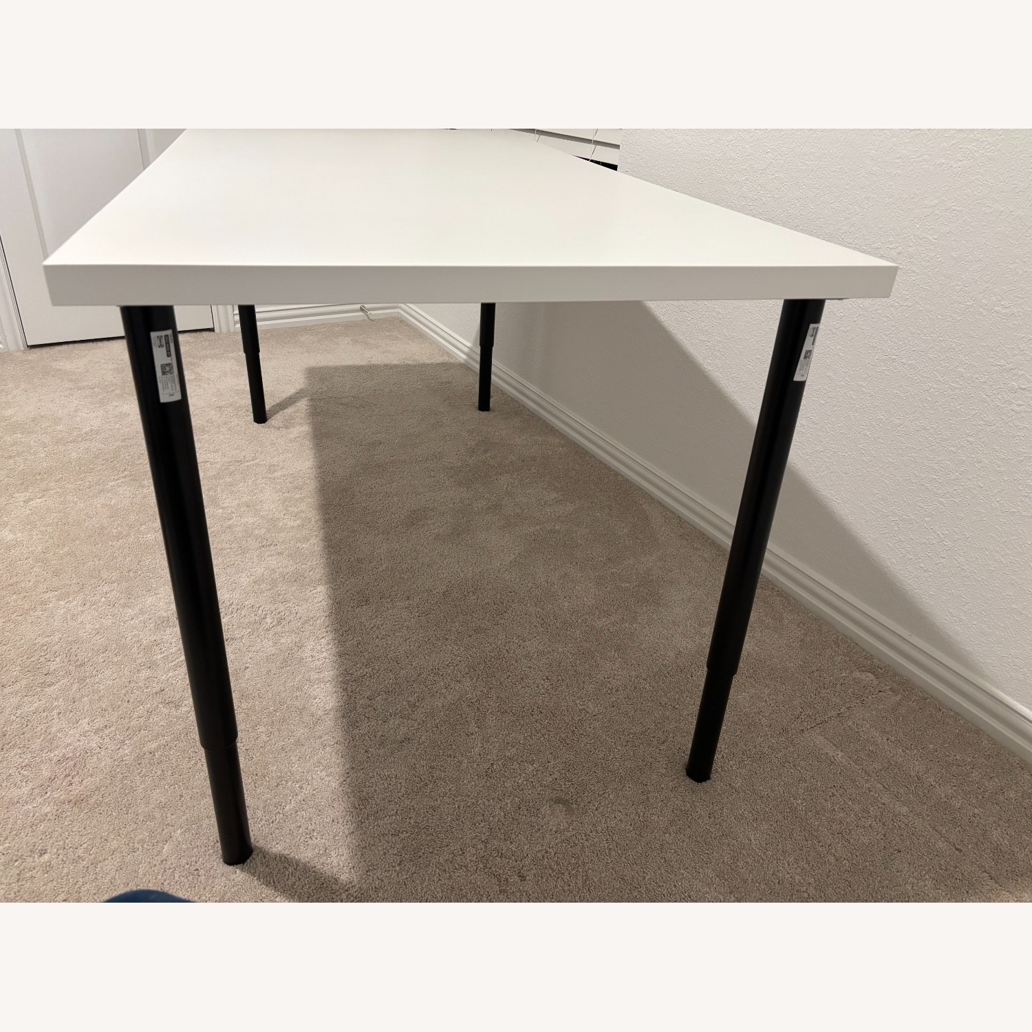 IKEA White Desk with Adjustable Black Legs, in McKinney - image-3