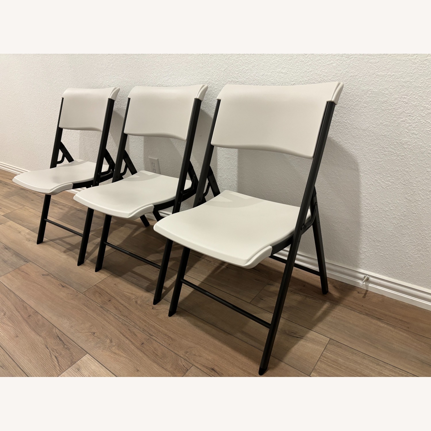 3 White Folding Chairs, Lifetime, from Costco  - image-5