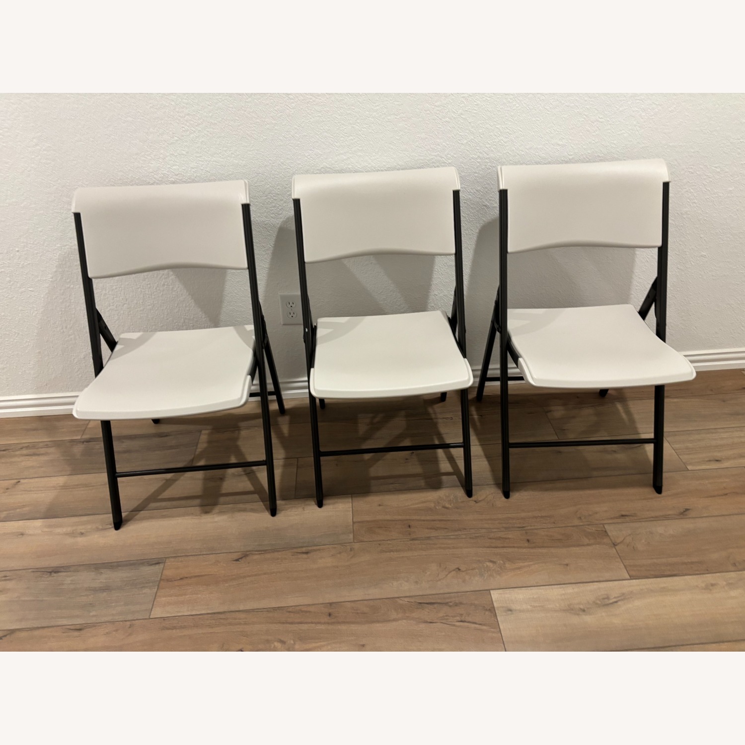 3 White Folding Chairs, Lifetime, from Costco  - image-1
