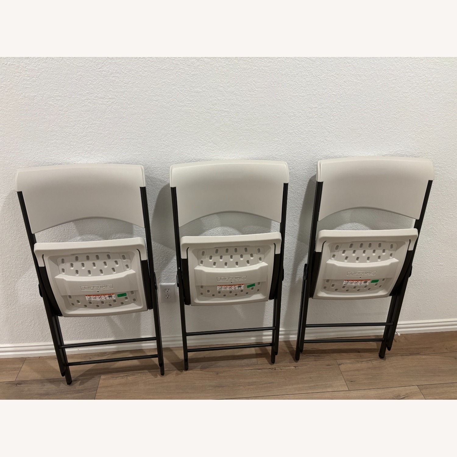 3 White Folding Chairs, Lifetime, from Costco  - image-3