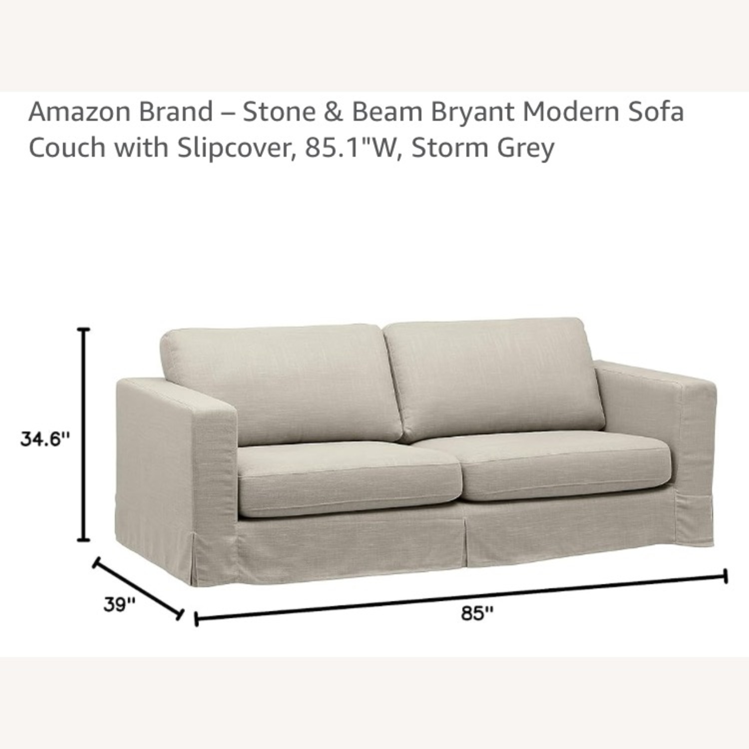 Stone & Beam Sofa Couch Storm Grey - image-1
