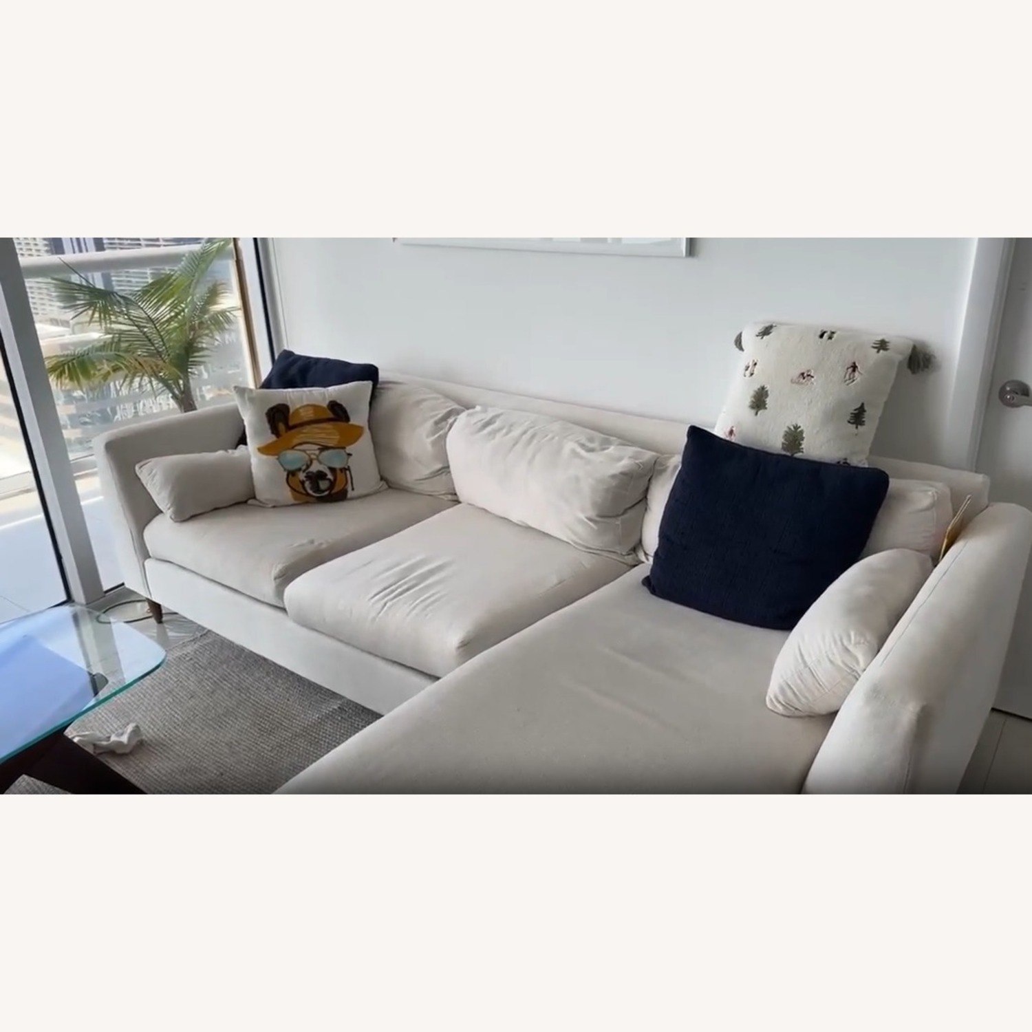 Crate & Barrel Avondale Wood Leg 3-Seat Lounger - image-3