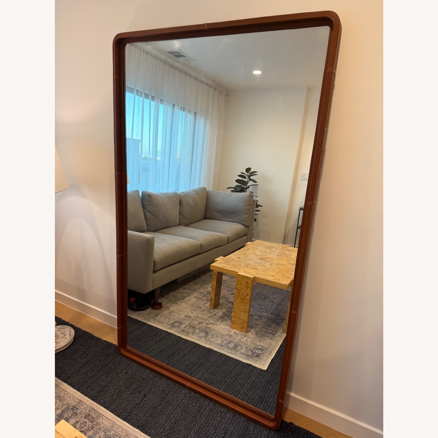 Crate & Barrel Shinola Leather Extra-Large Floor Mirror - image-4