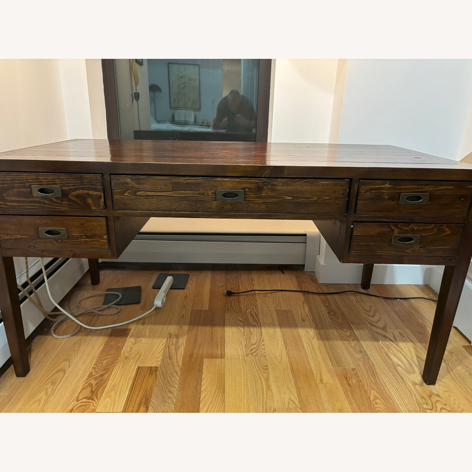 Crate & Barrel Morris 60" Chocolate Brown Desk - image-1