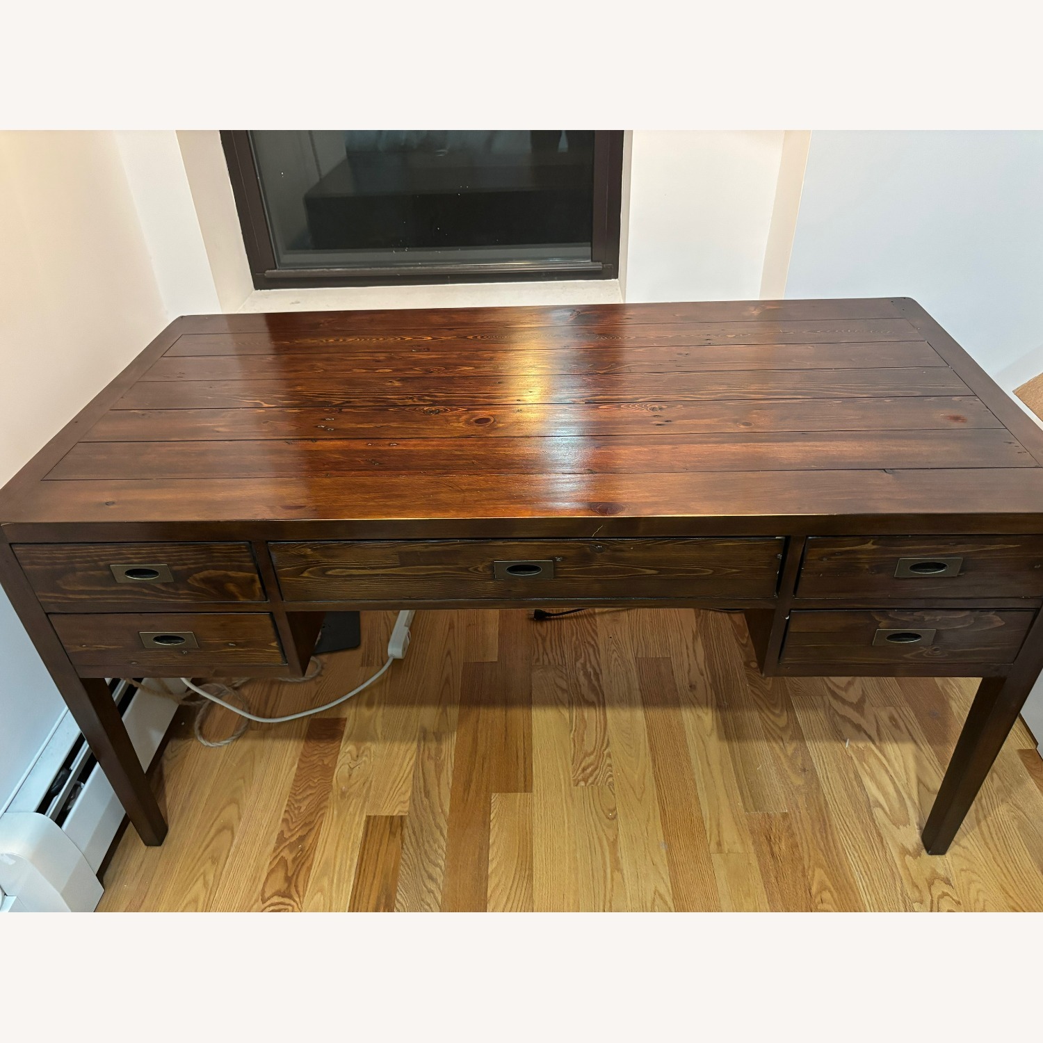 Crate & Barrel Morris 60" Chocolate Brown Desk - image-2