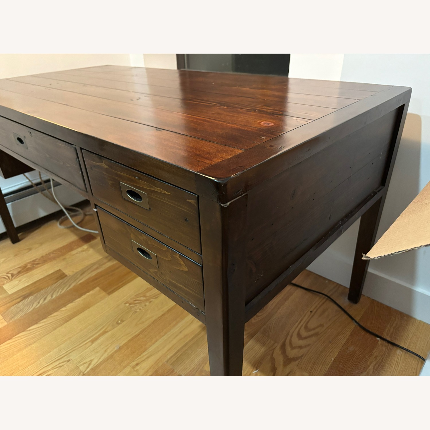 Crate & Barrel Morris 60" Chocolate Brown Desk - image-3