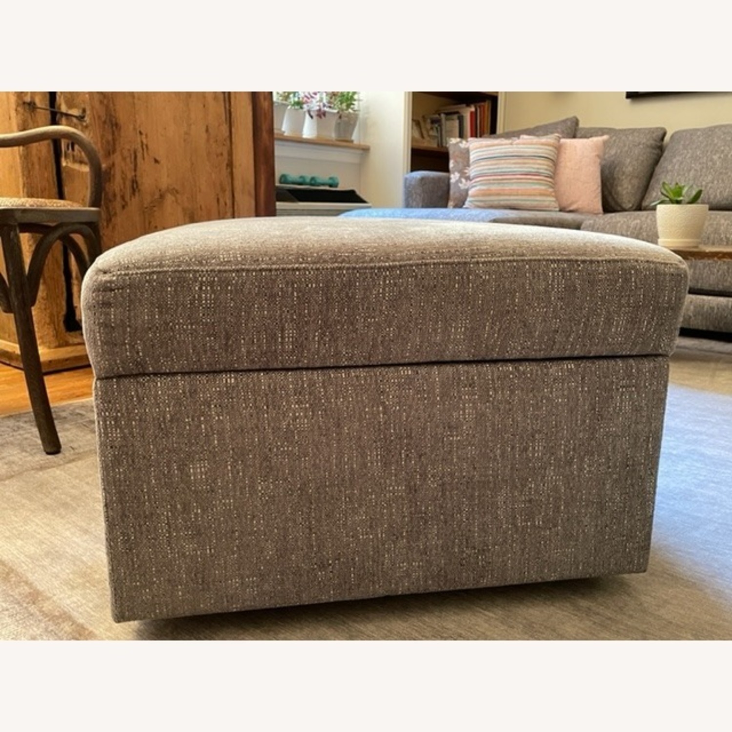 Crate & Barrel Gather Deep Storage Ottoman W Tray - image-11