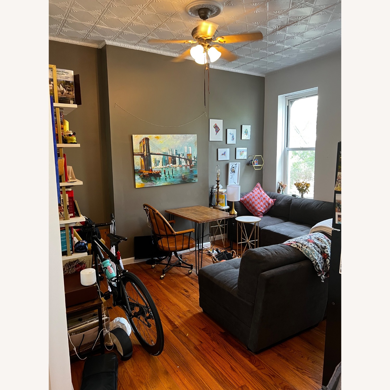 4 Piece Modular Comfy Sectional Sofa Dark Grey - image-7