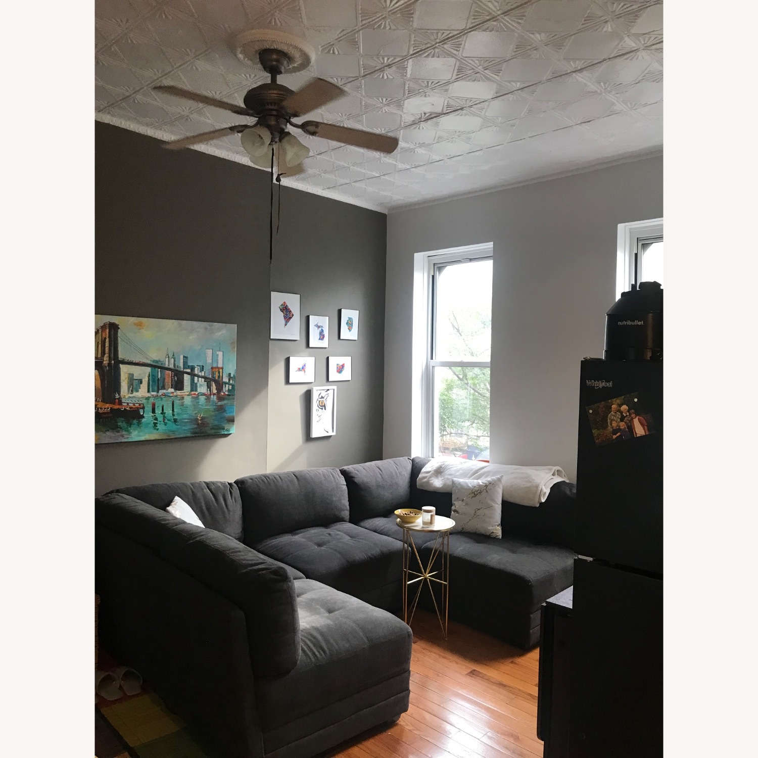 4 Piece Modular Comfy Sectional Sofa Dark Grey - image-6